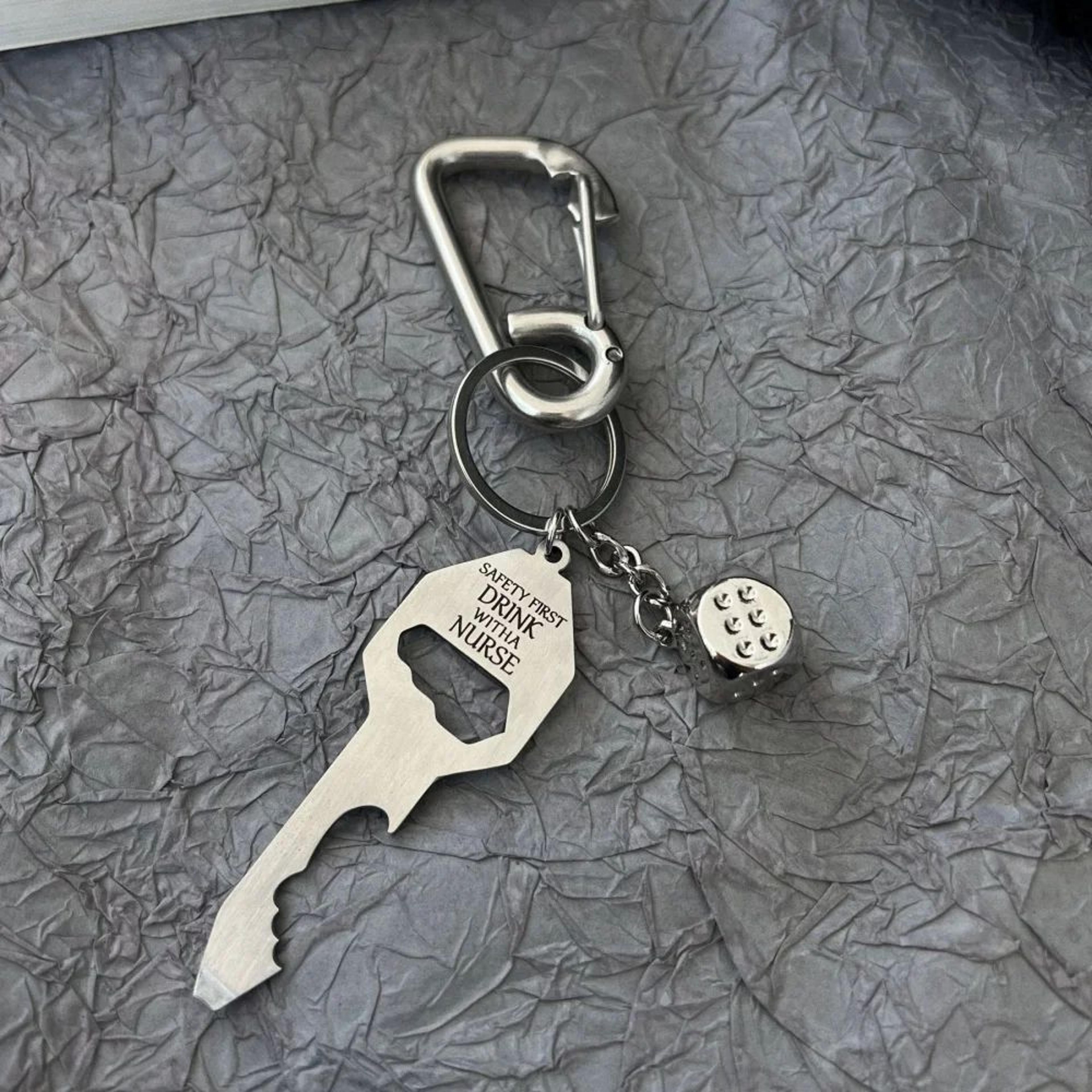 8 Ball Dice Bottle Opener Keychain 8
