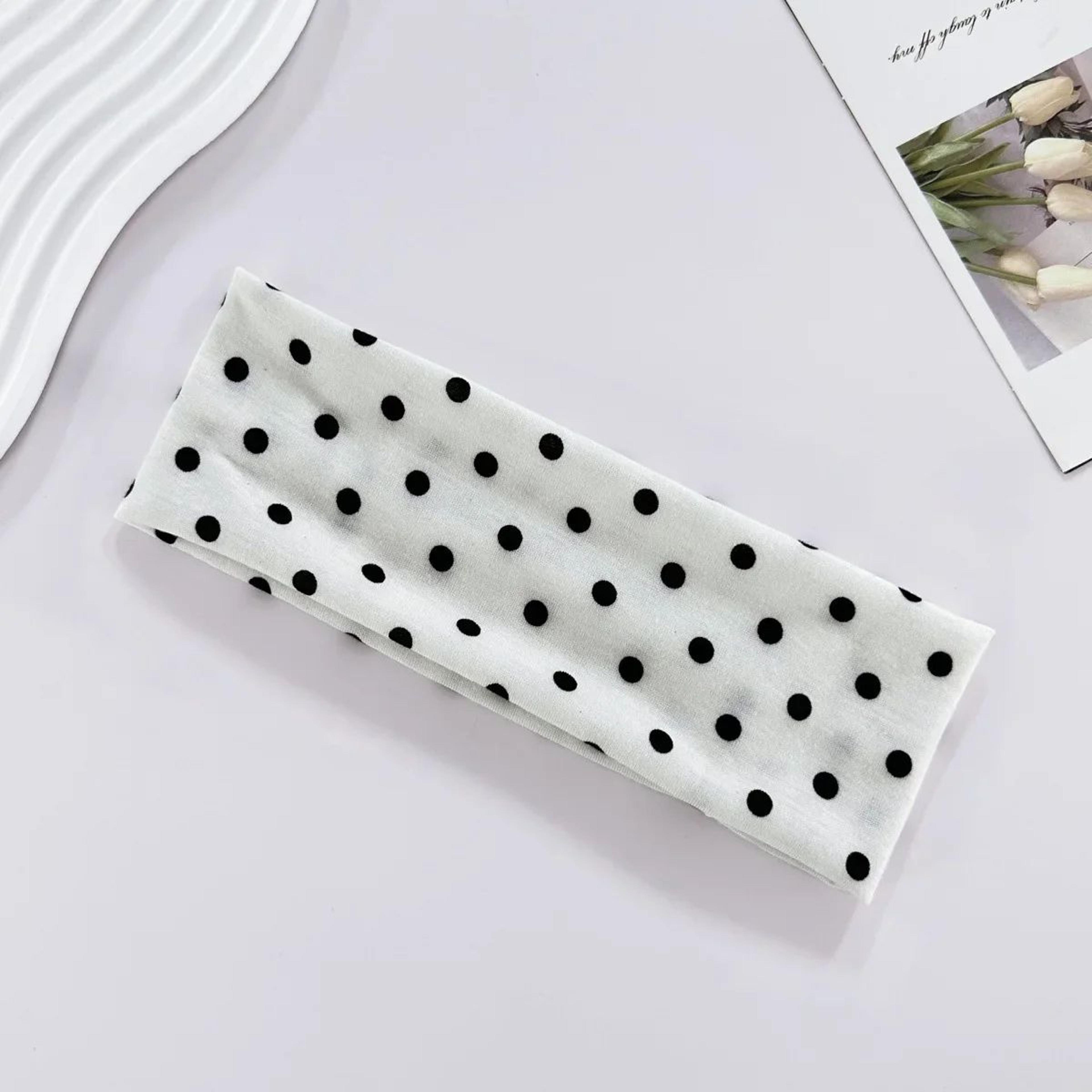 Retro Polka Dot Button Headband 16