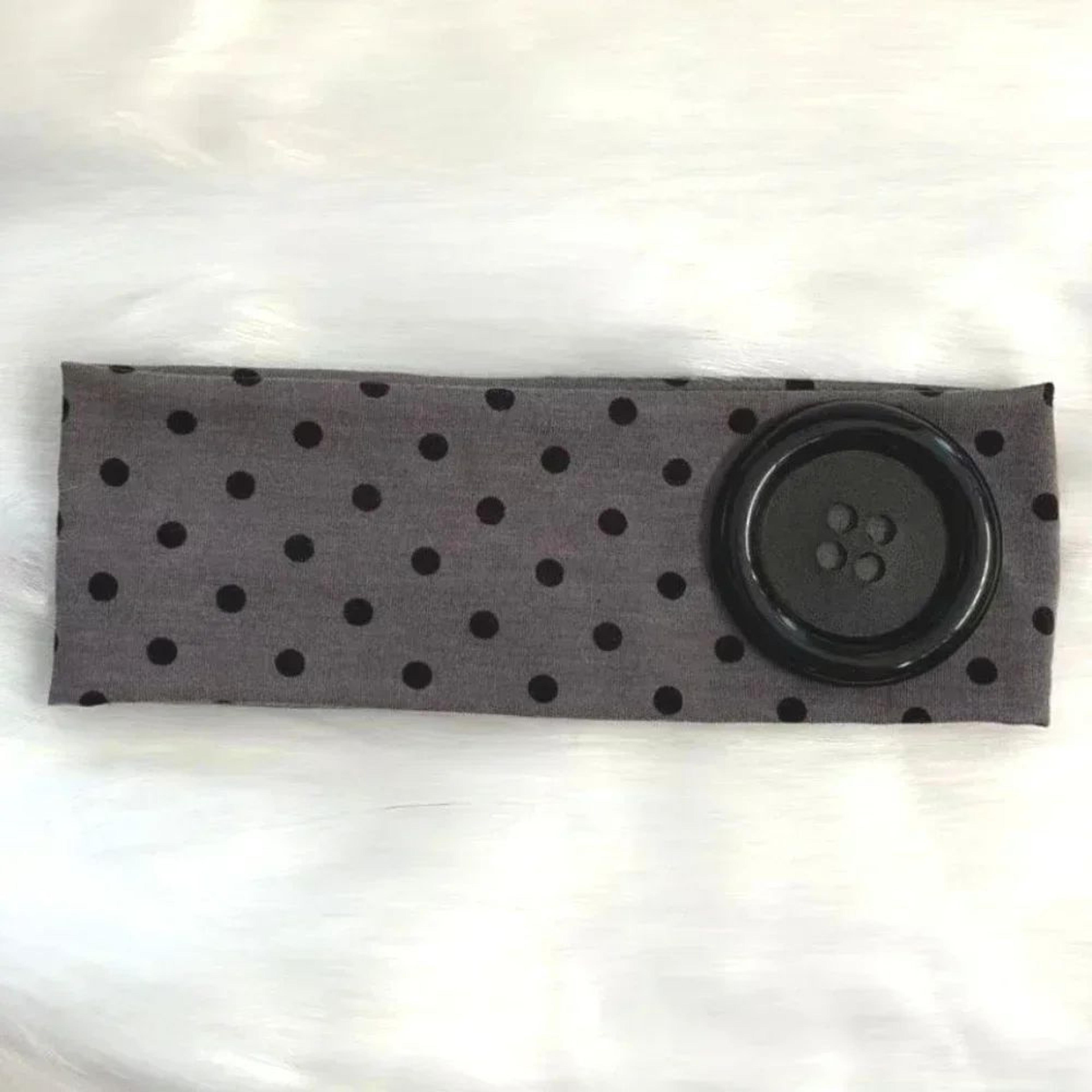 Vintage Polka Dot Button Headband 2