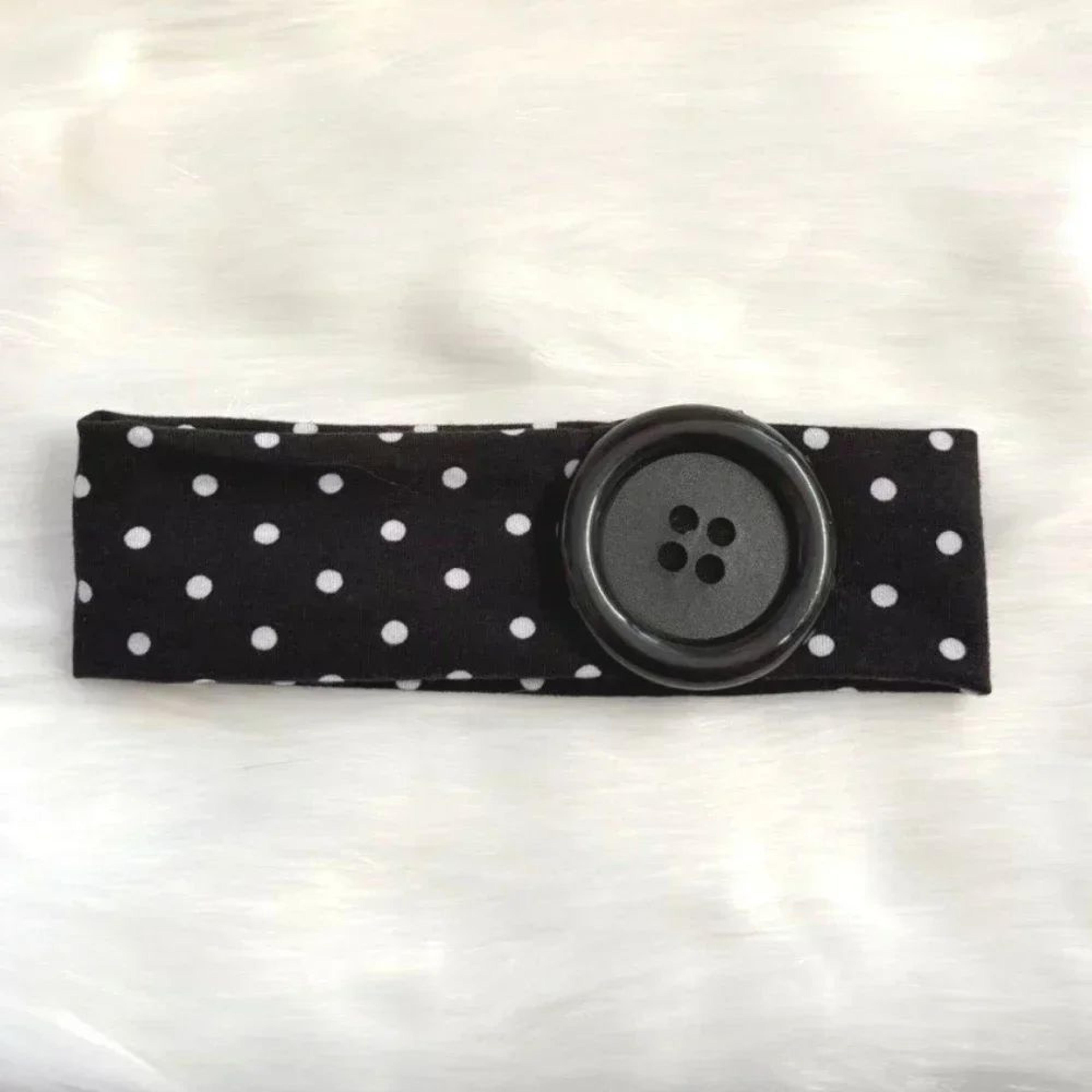 Vintage Polka Dot Button Headband 3
