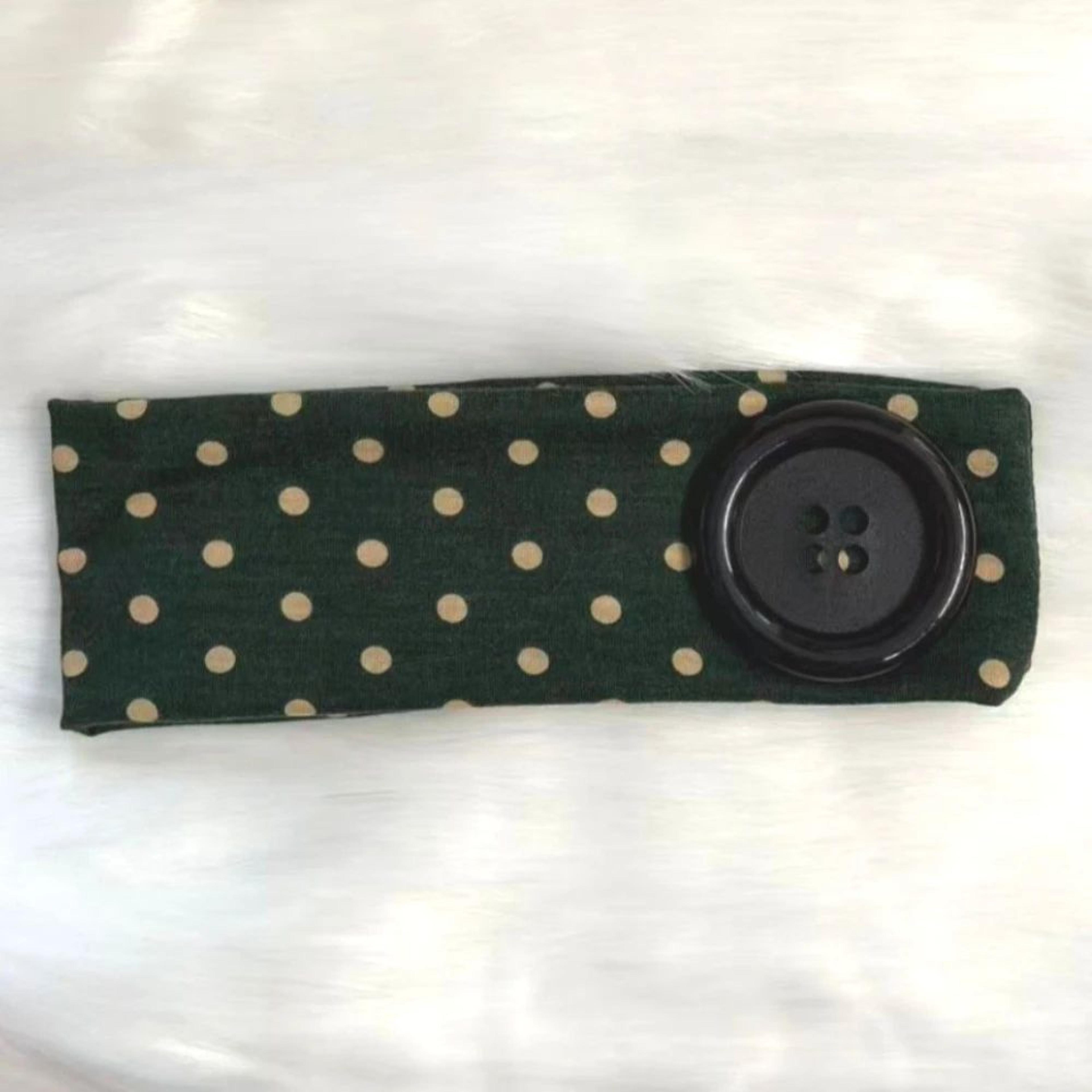 Vintage Polka Dot Button Headband 14