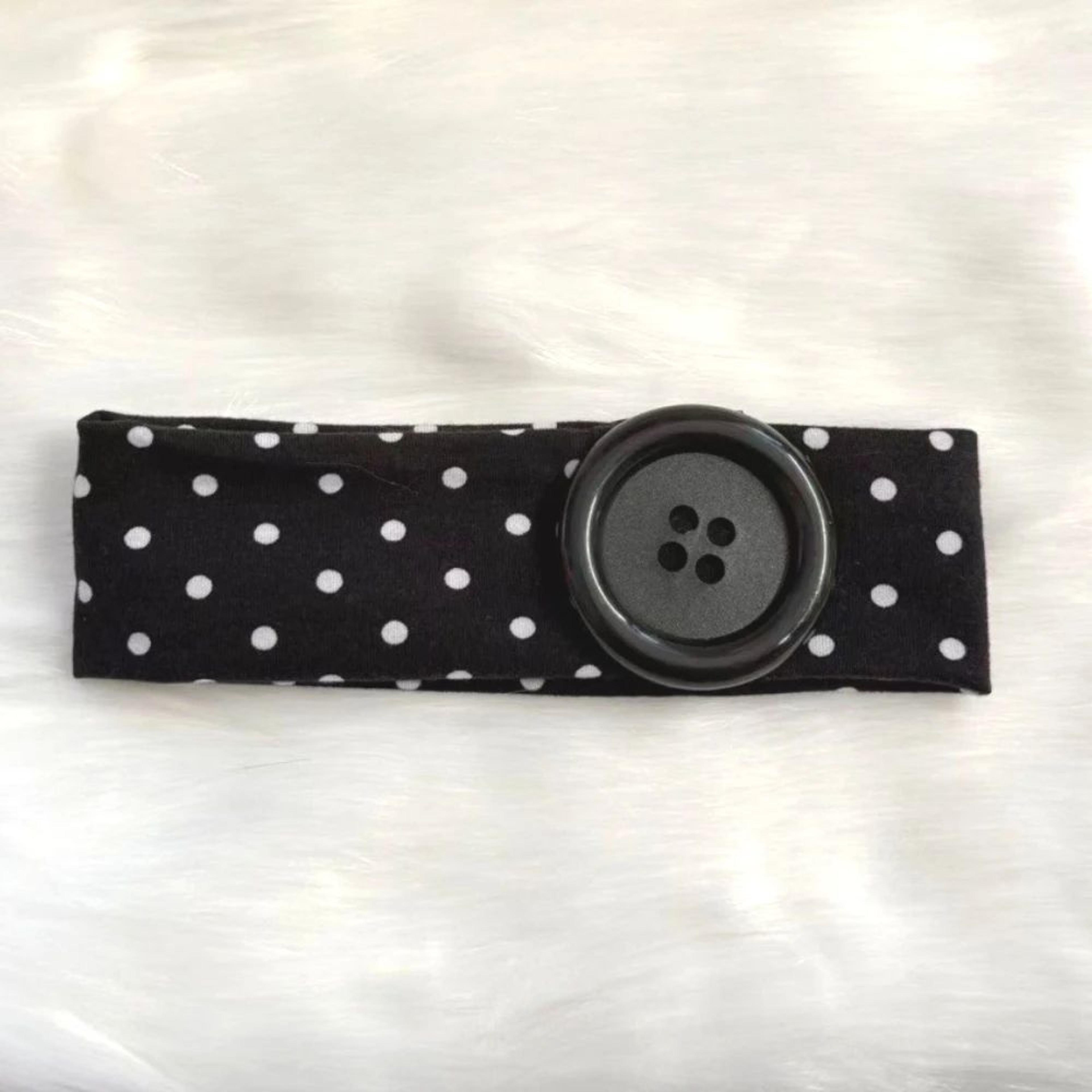 Vintage Polka Dot Button Headband 7