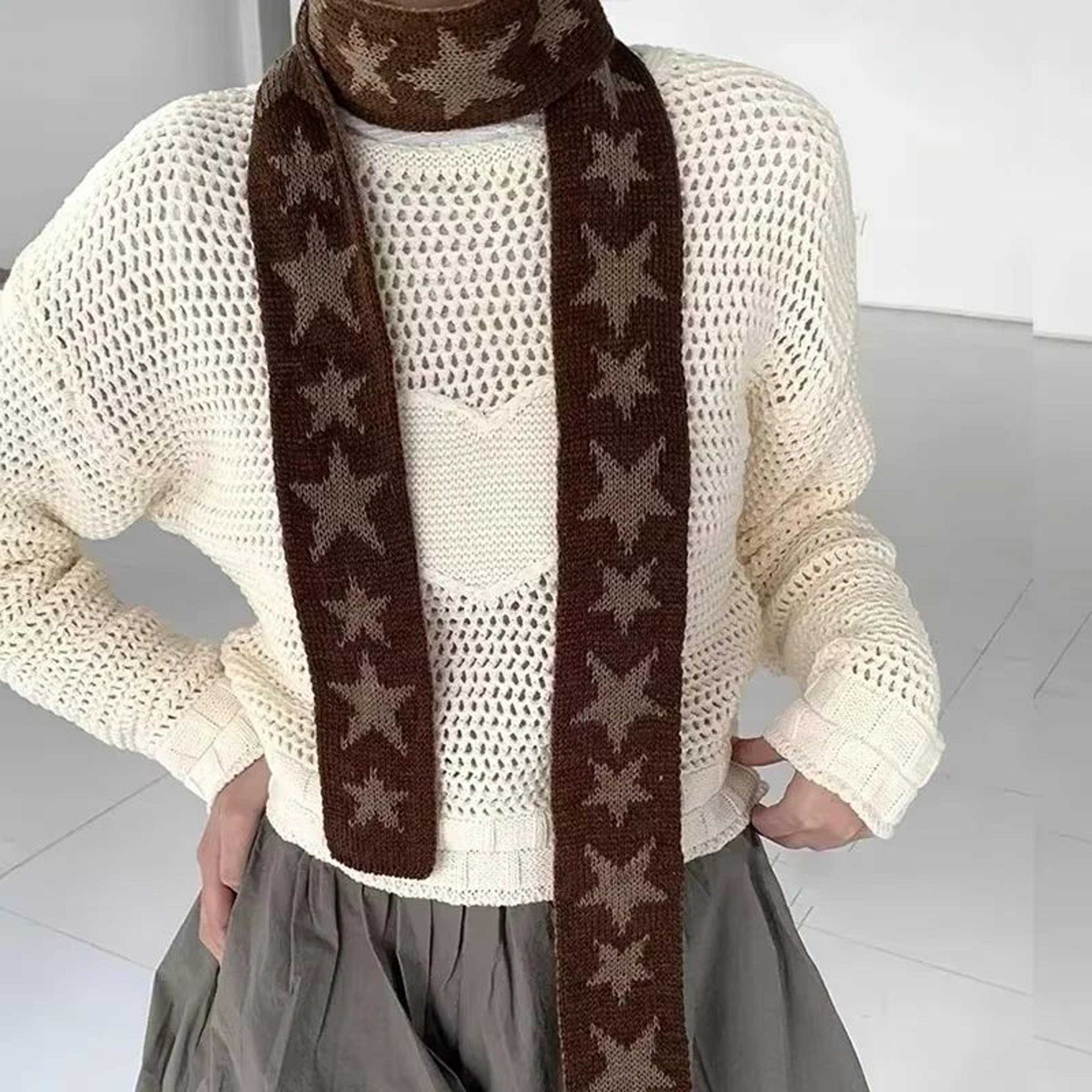 Vintage Star Knitted Skinny Scarf 7