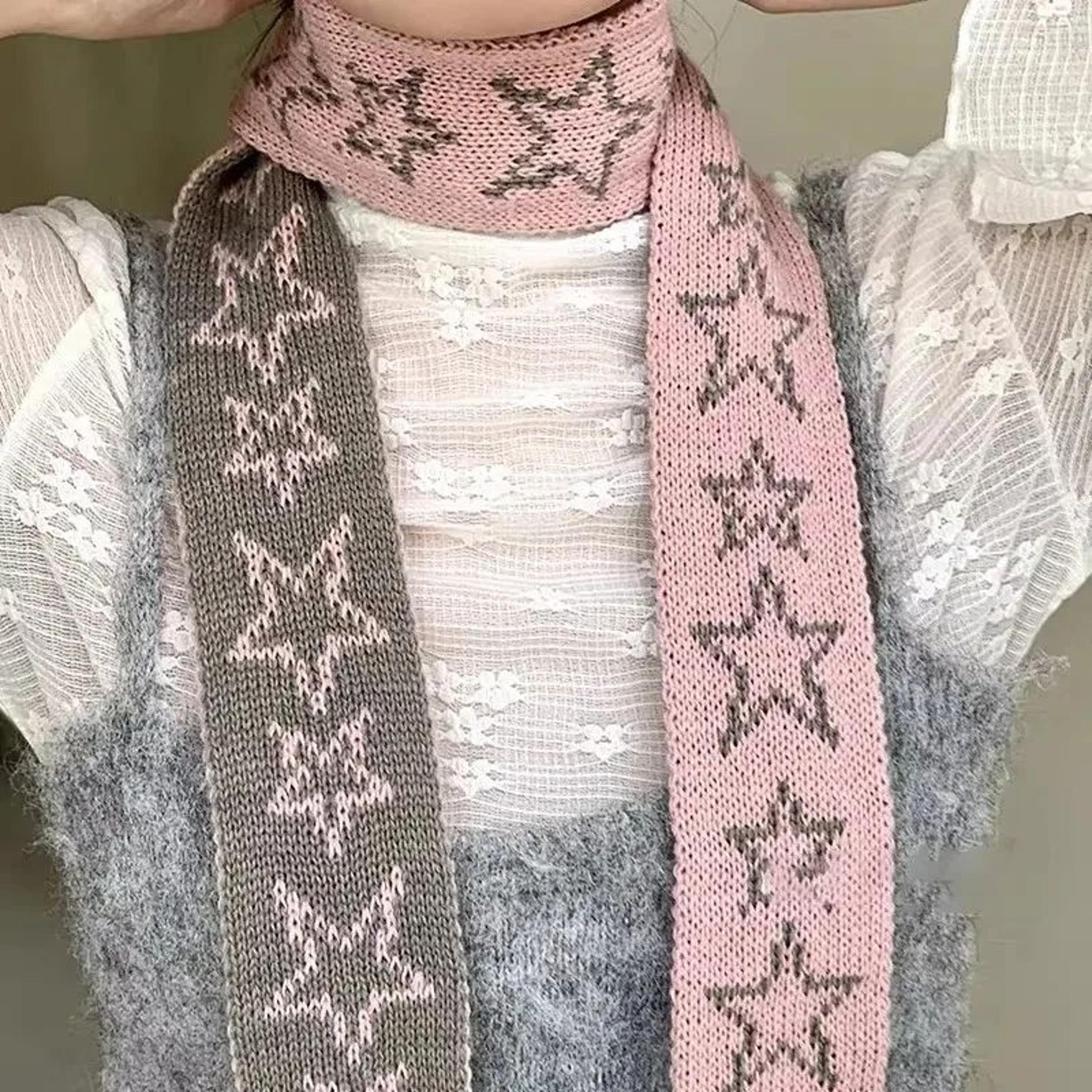 Vintage Star Knitted Skinny Scarf 5