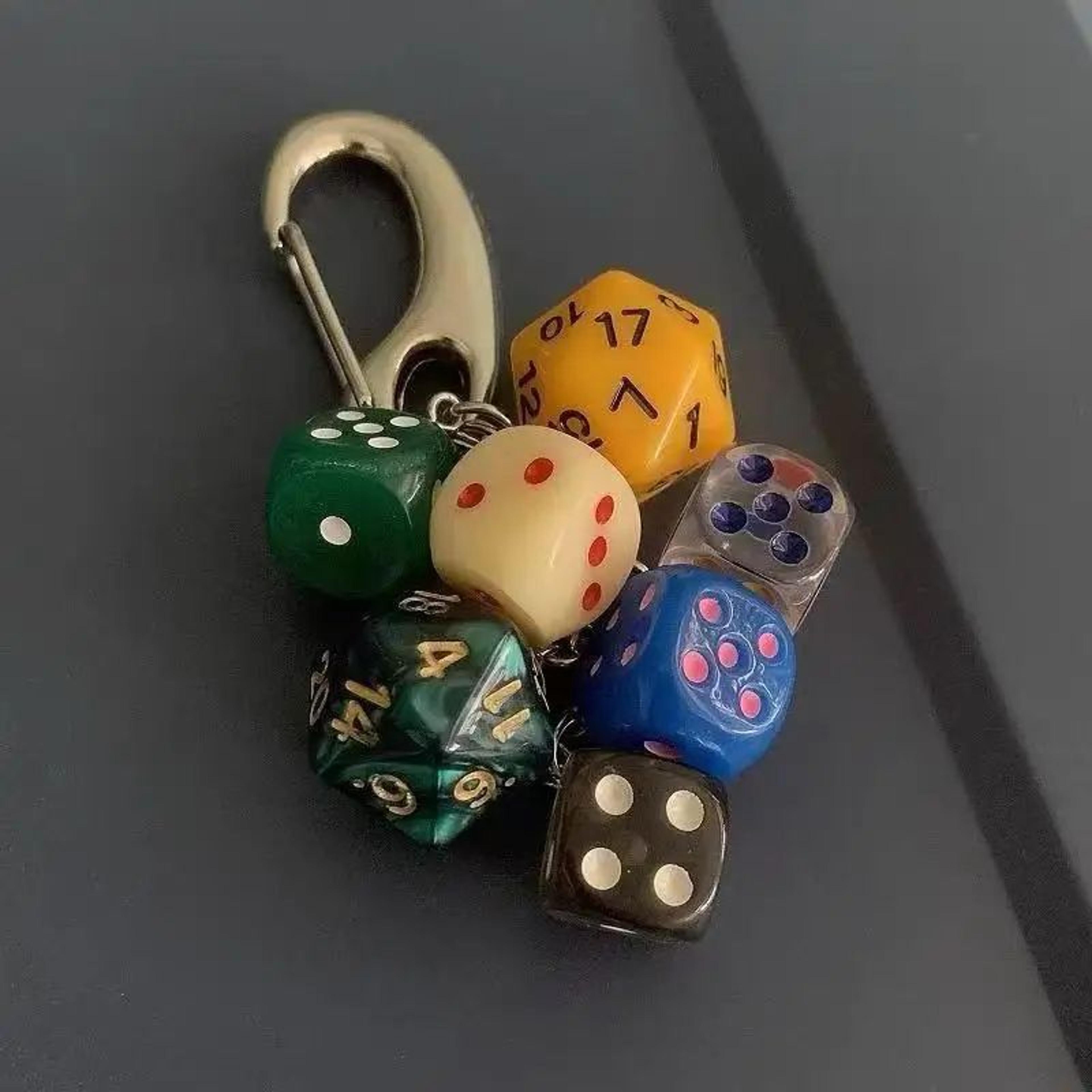 Retro Dice Pendant Keychain 0
