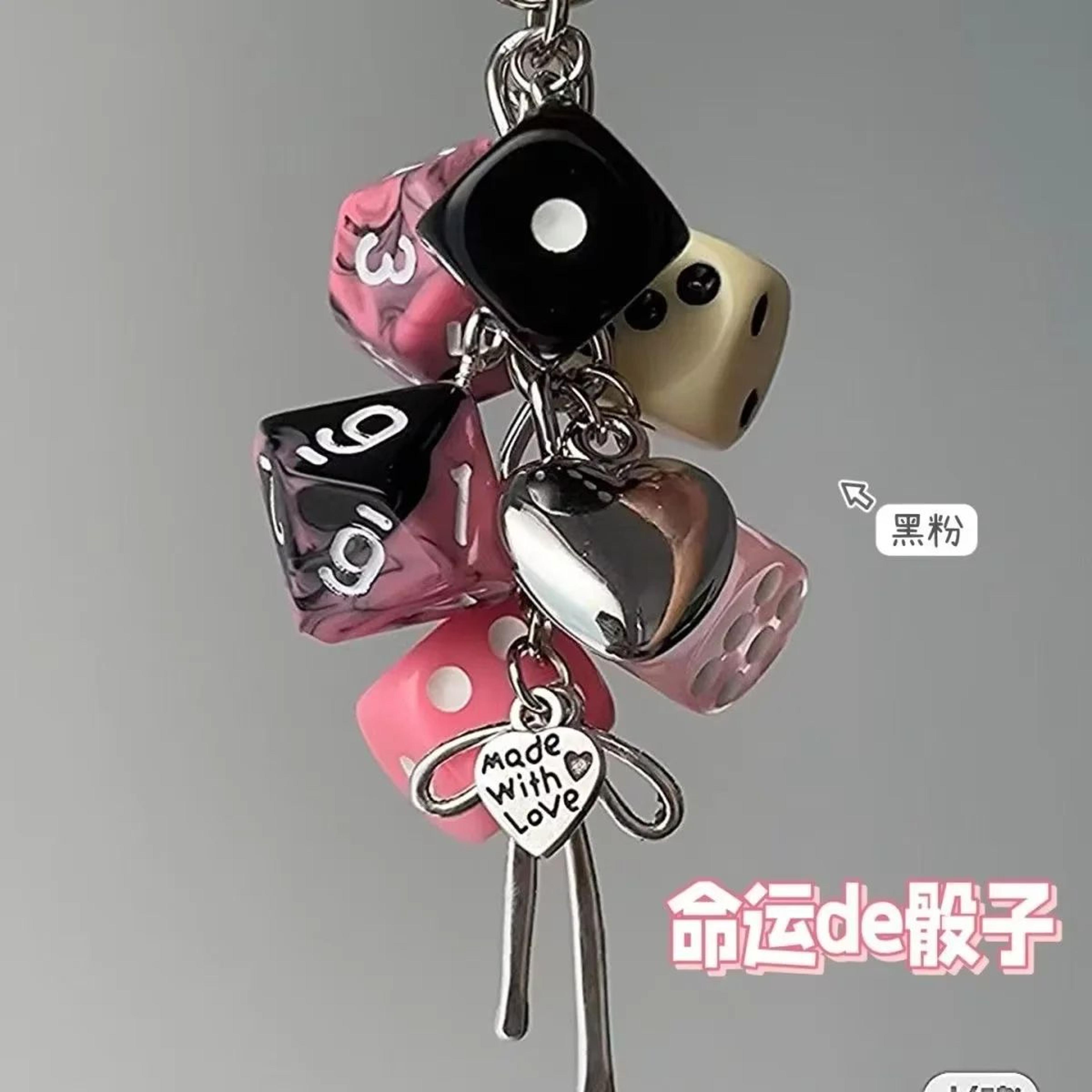 Retro Dice Pendant Keychain 13