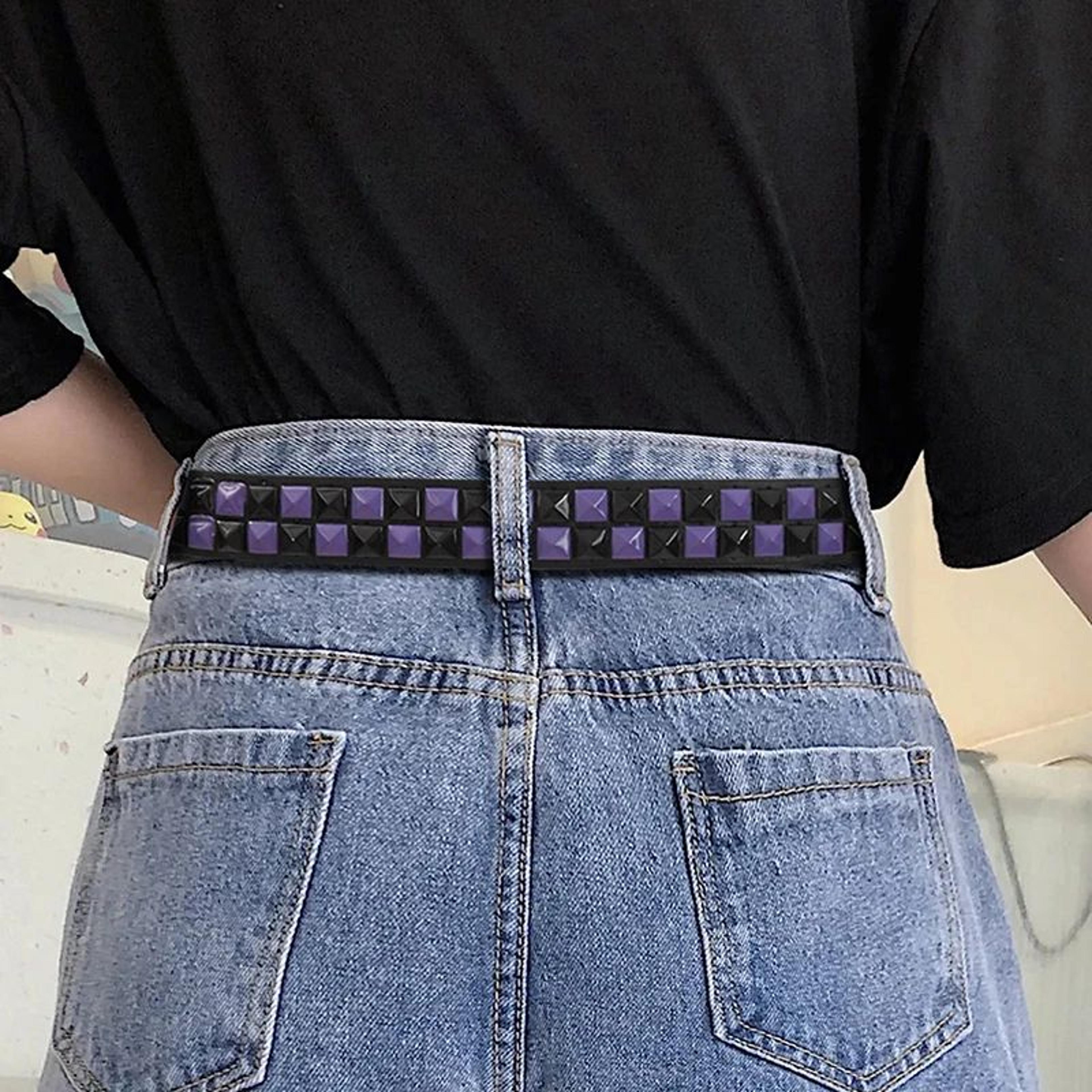 Purple Rivet Punk Y2K Belt 2