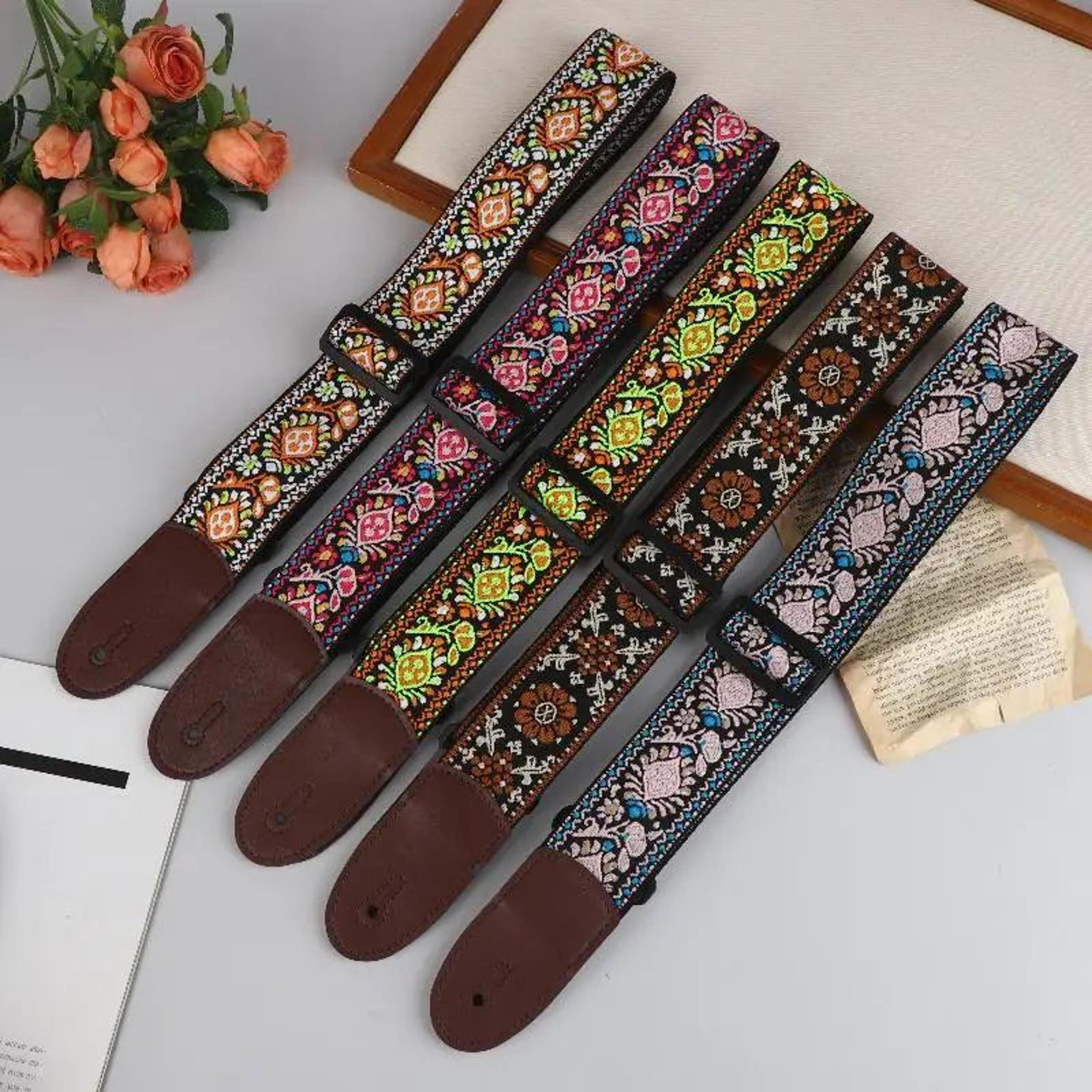 Embroidered Cotton Guitar Strap 2