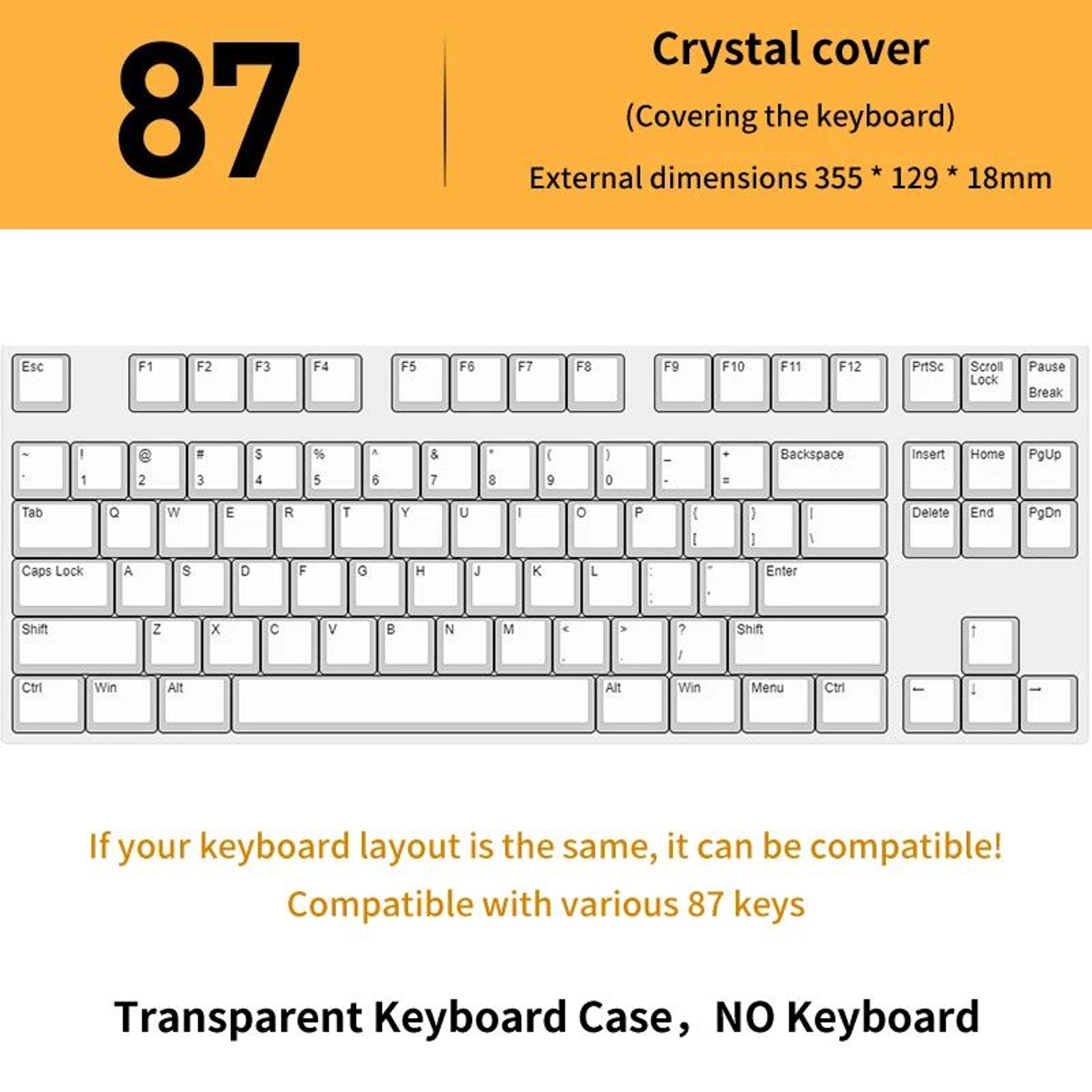 Clear Acrylic Mechanical Keyboard Dust Cover 6