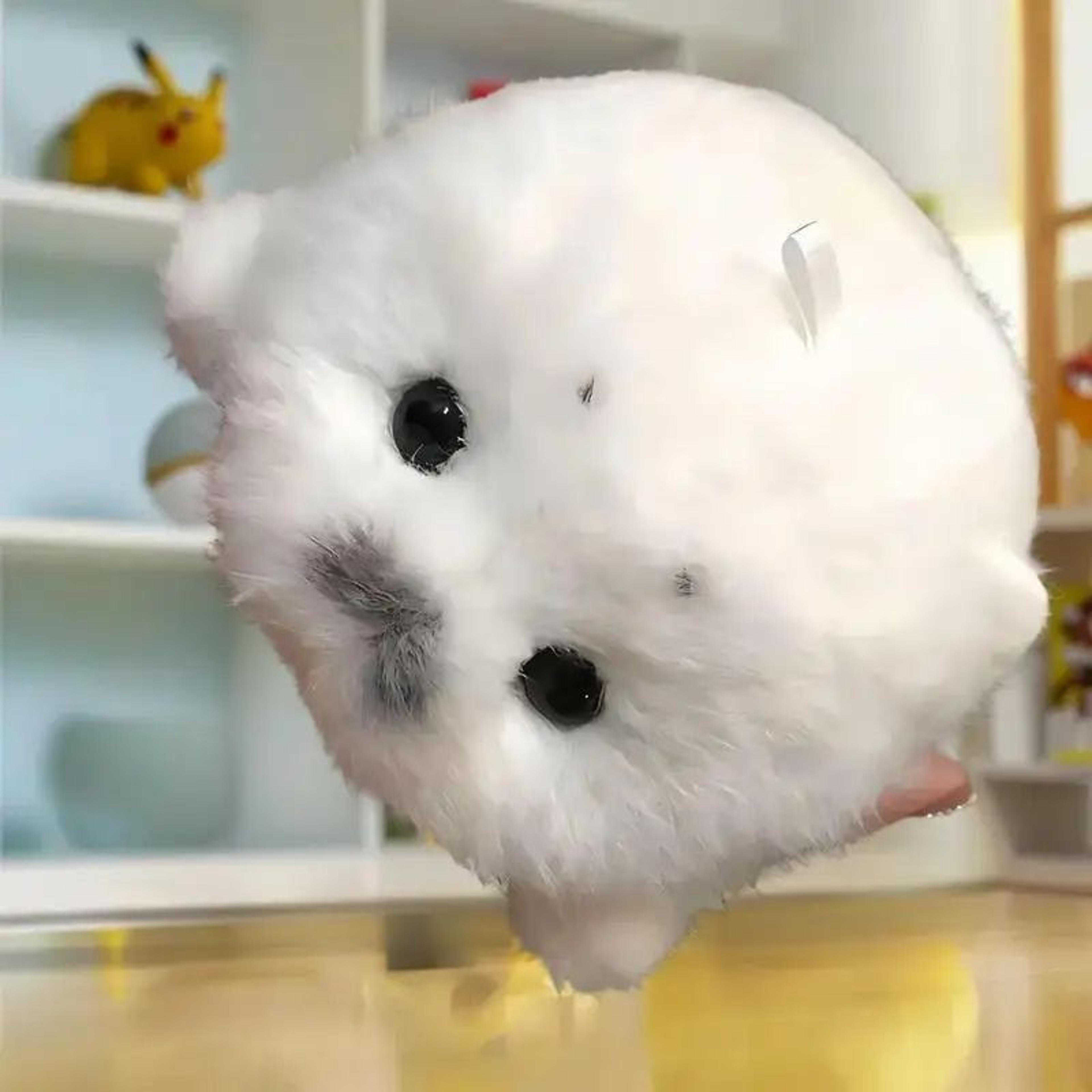 cute white seal plush keychain