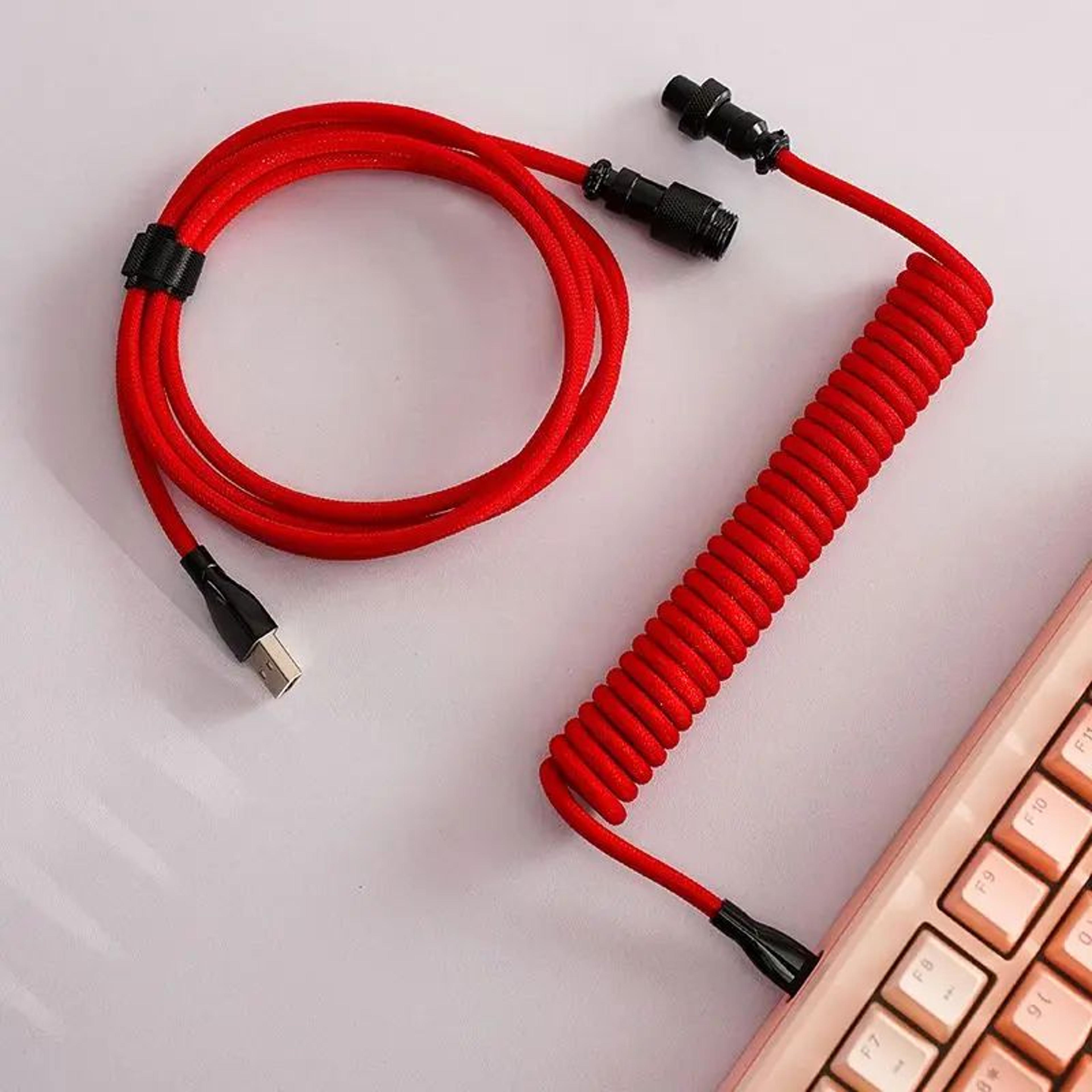 Premium Coiled USB C Mechanical Keyboard Cable 4