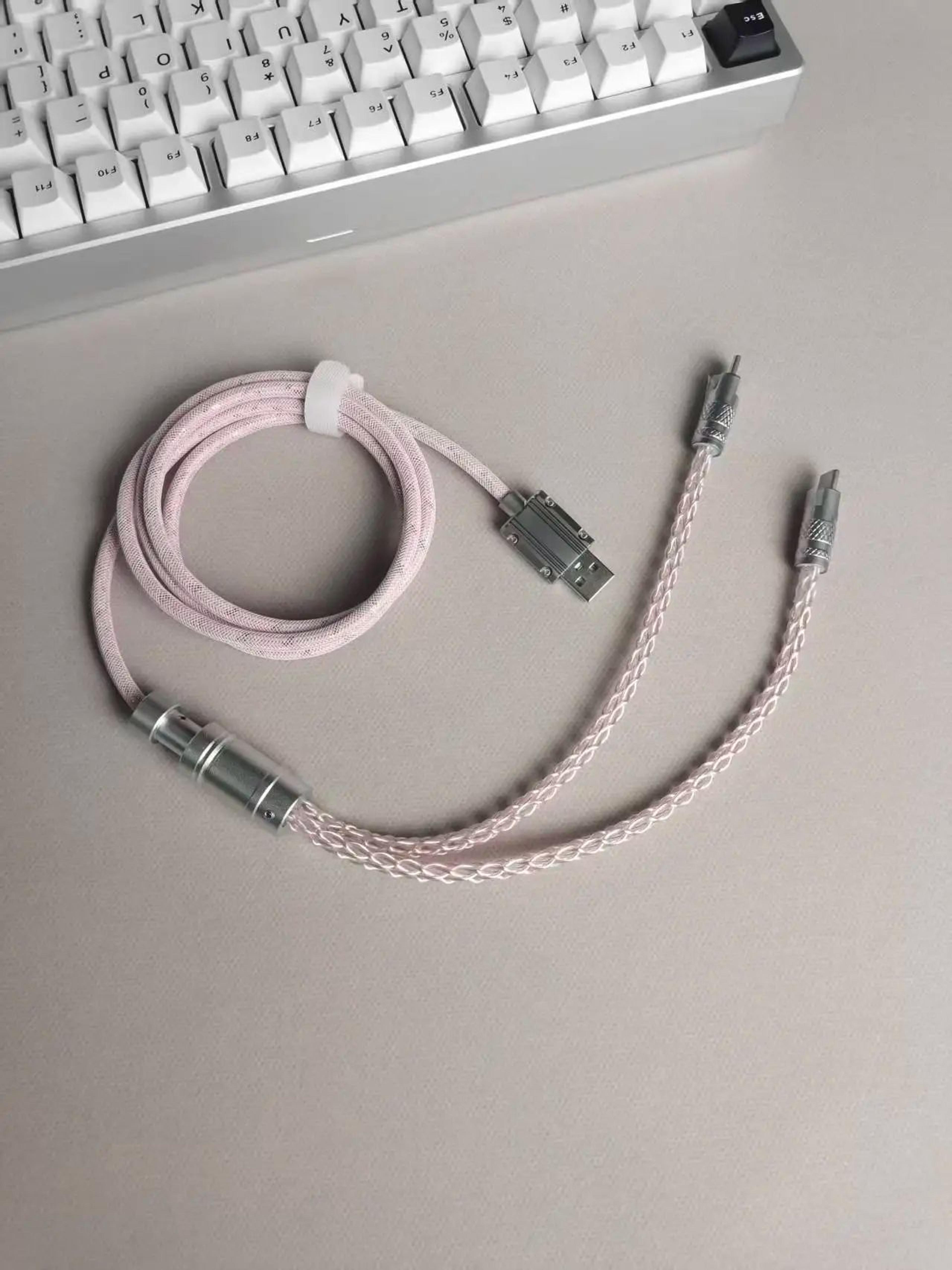 RGB Coiled USB C Gaming Keyboard Cable 2