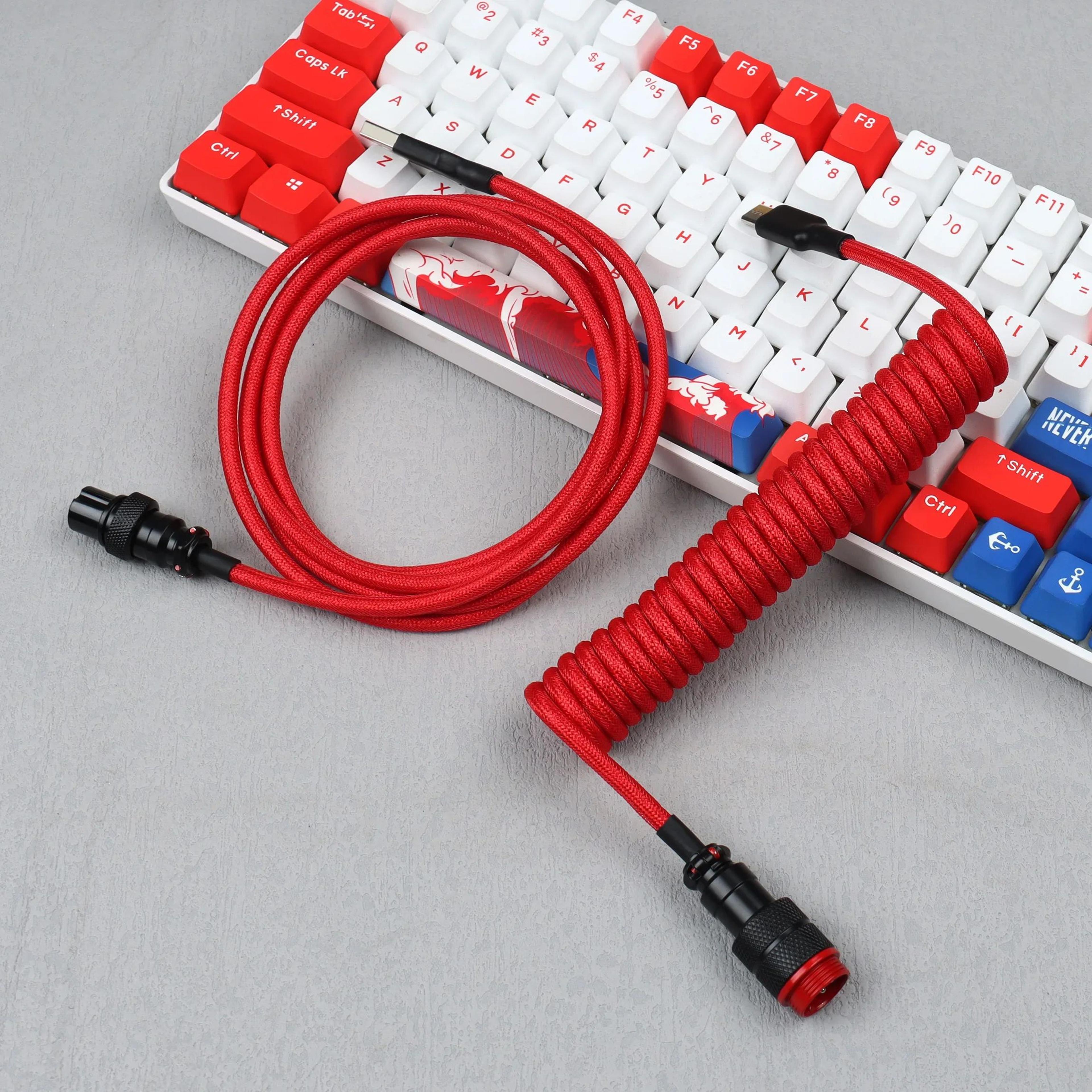 GX16 USB C Coiled Gaming Keyboard Cable 0