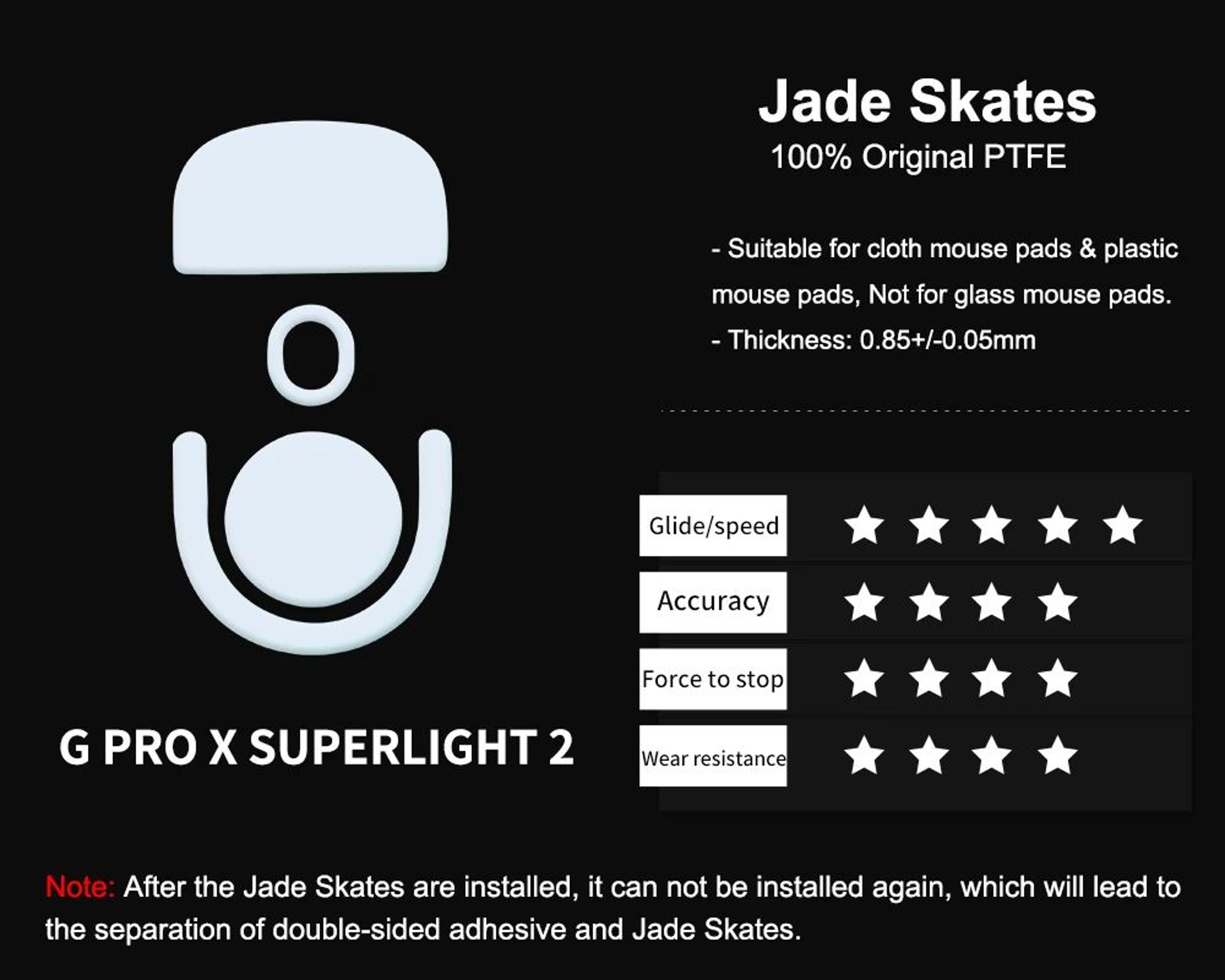Jade Speed PTFE Mouse Skates Logitech G Pro X Superlight 2 1