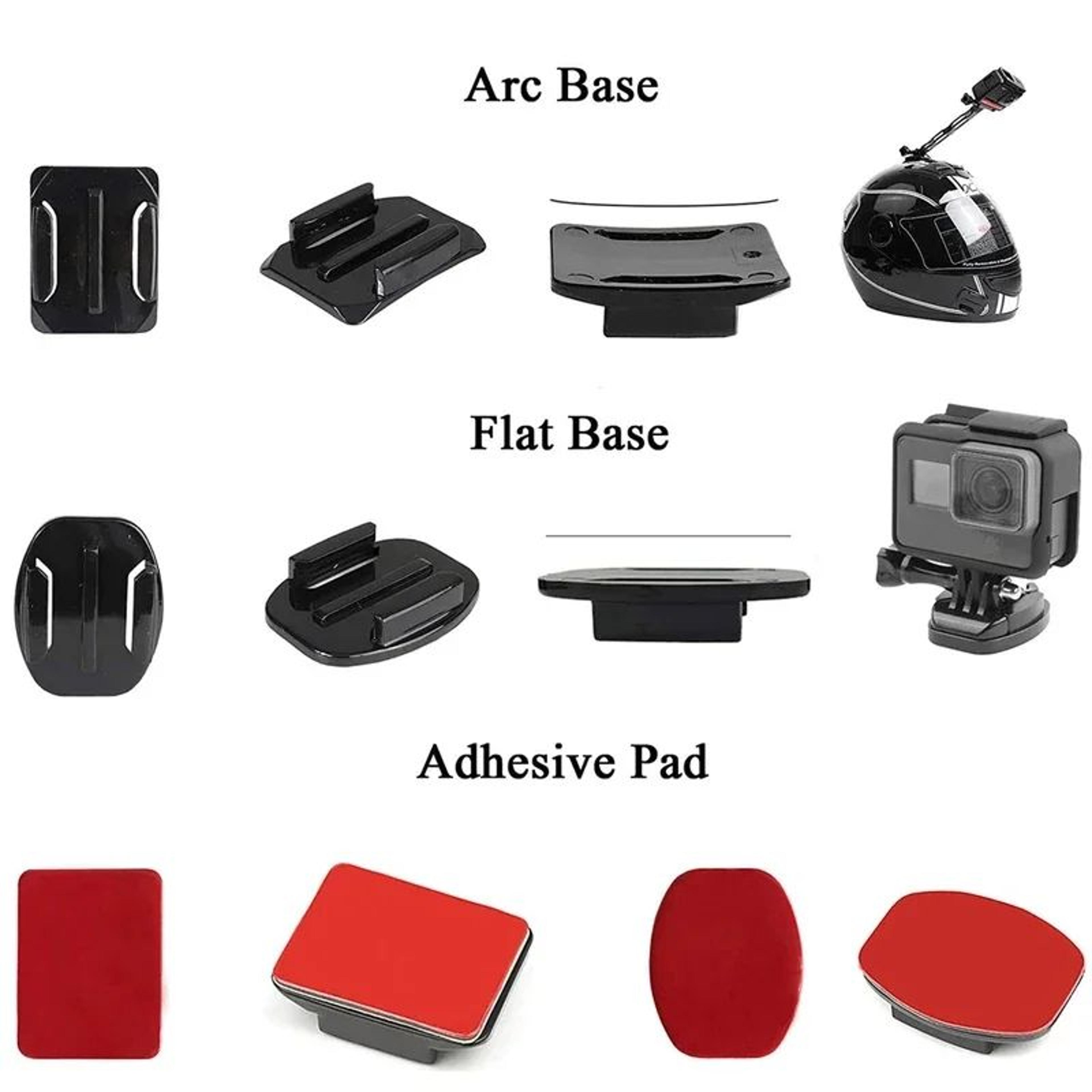 Curved Flat Adhesive Action Camera Helmet Mounts 4