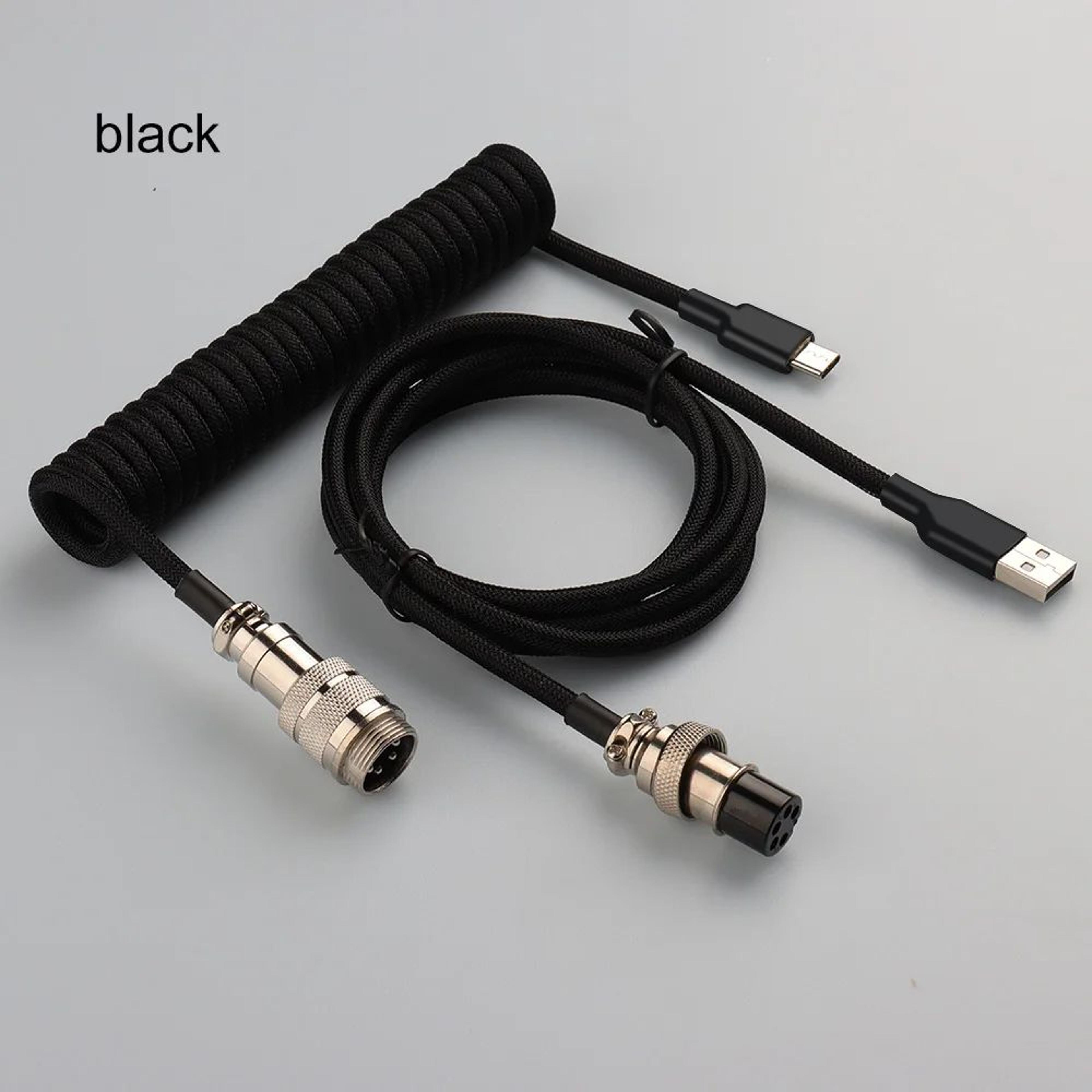 Coiled USB C Keyboard Cable With Aviator Connector 6
