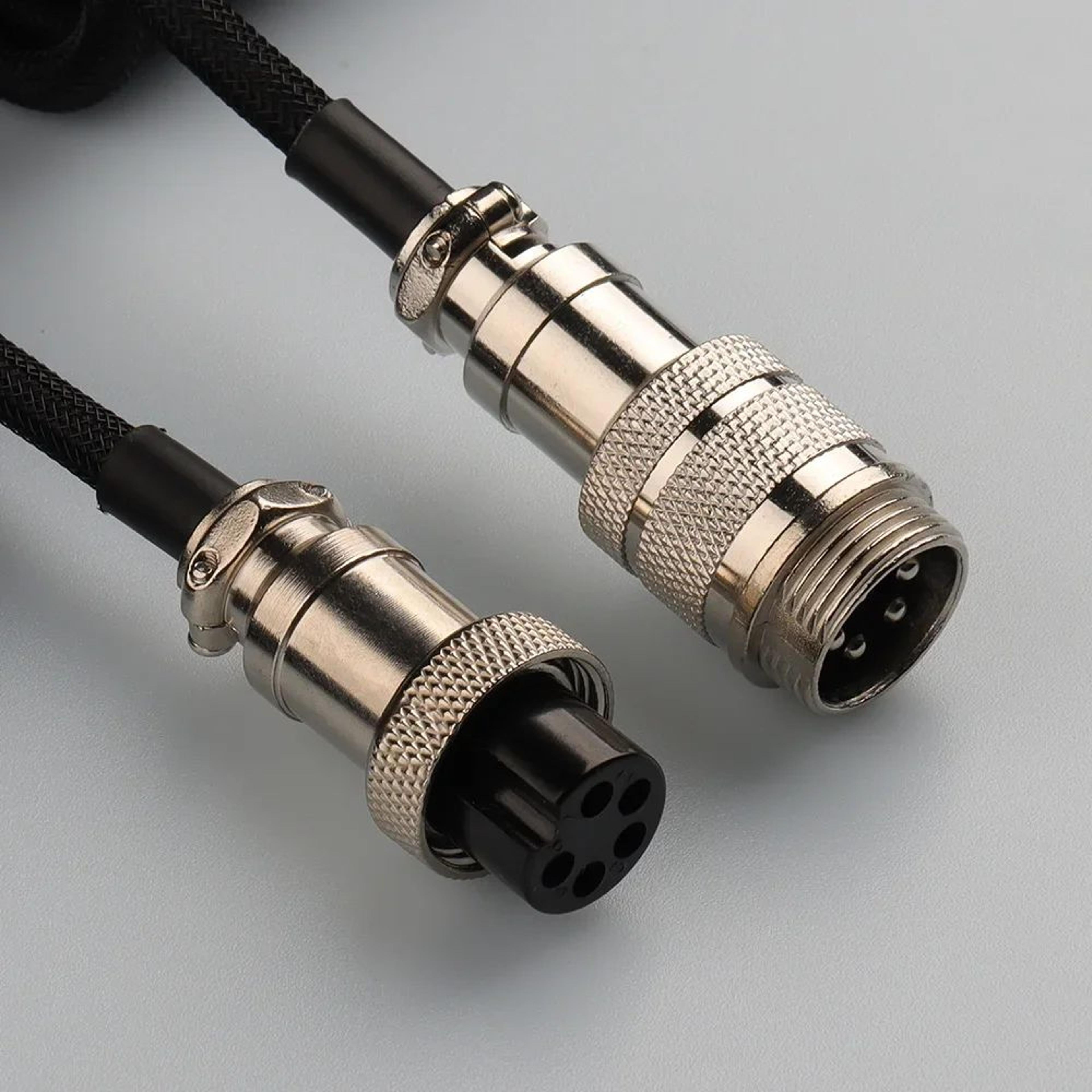 Coiled USB C Keyboard Cable With Aviator Connector 4