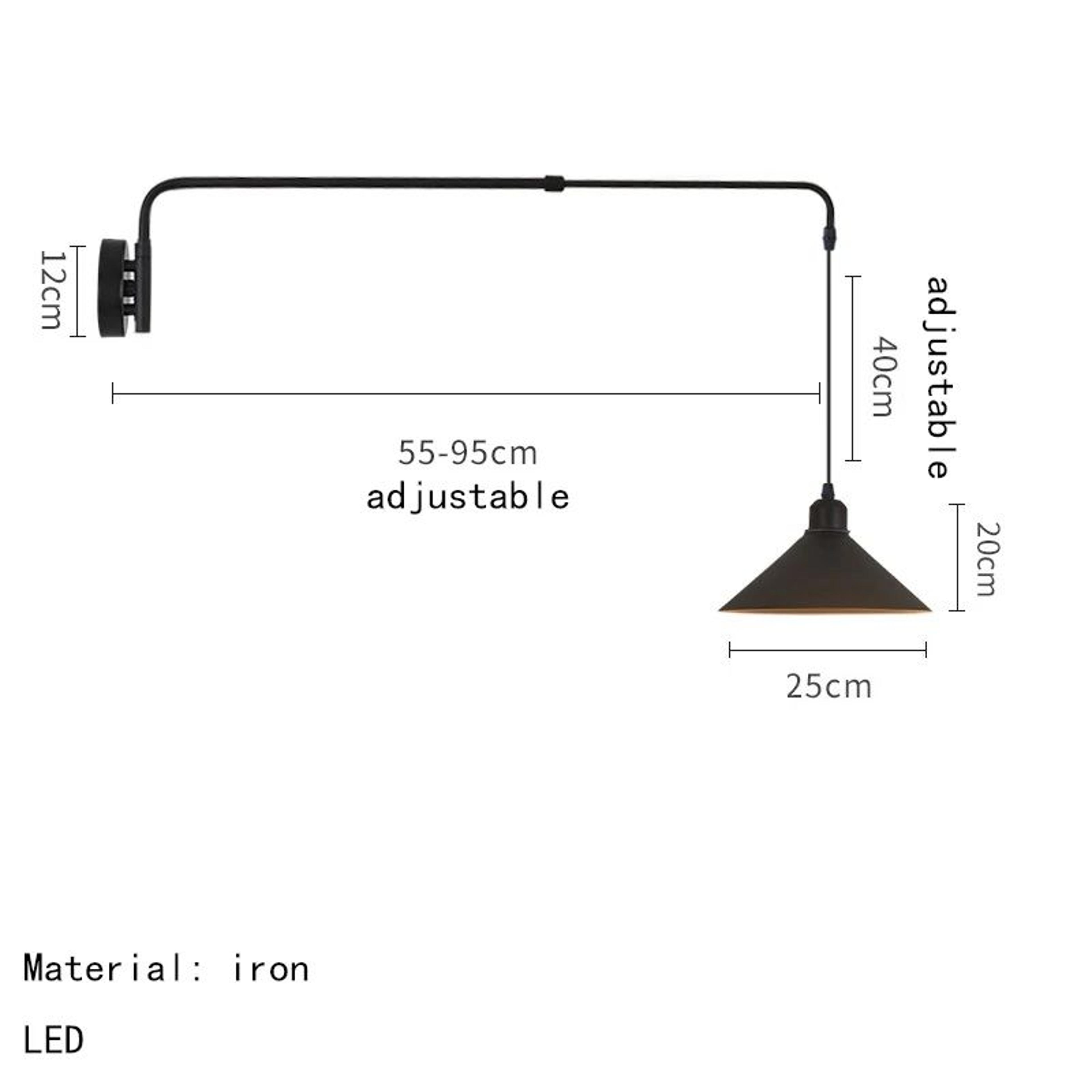 Industrial Adjustable Swing Arm Wall Lamp 7