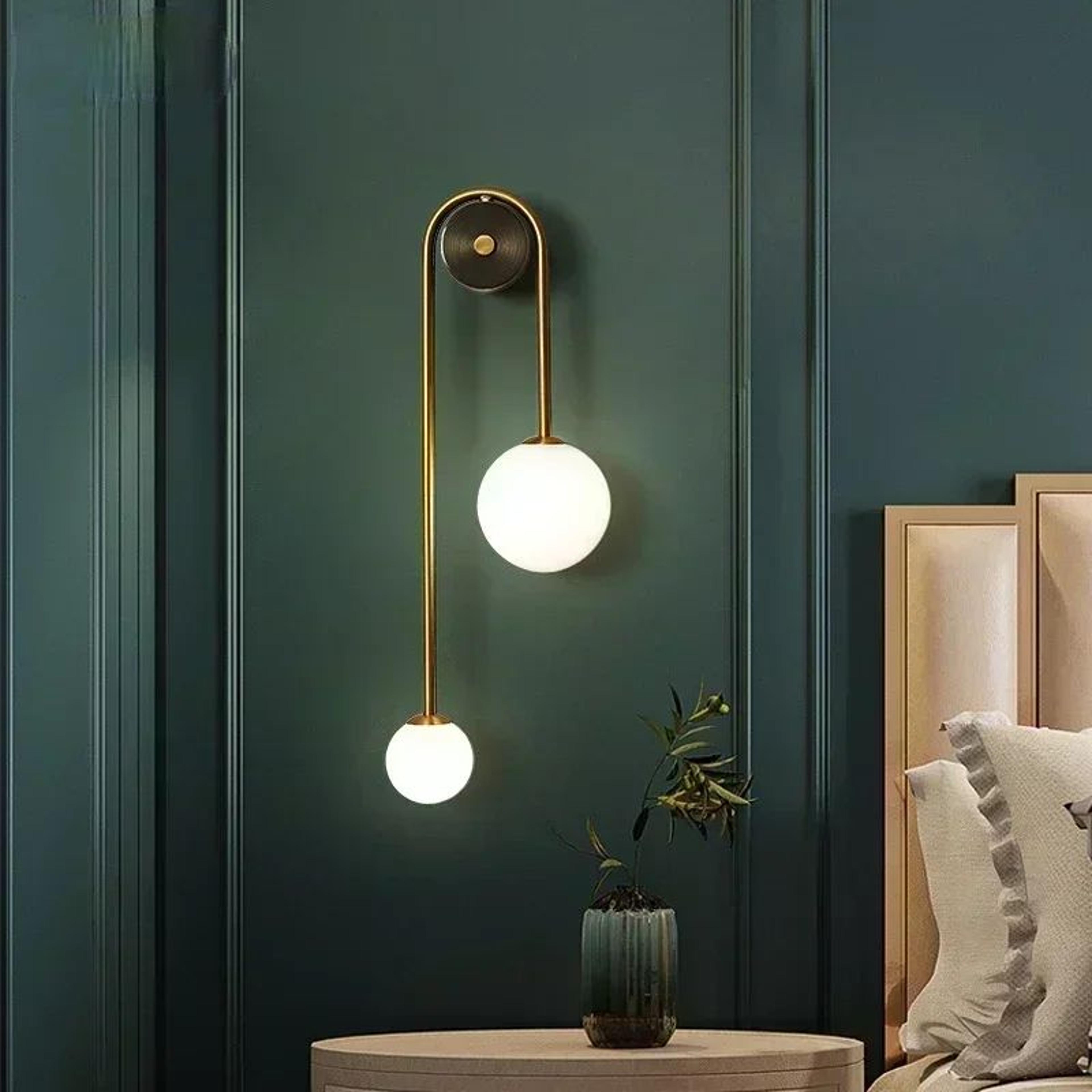 Modern Gold Glass Globe Wall Lamp 0