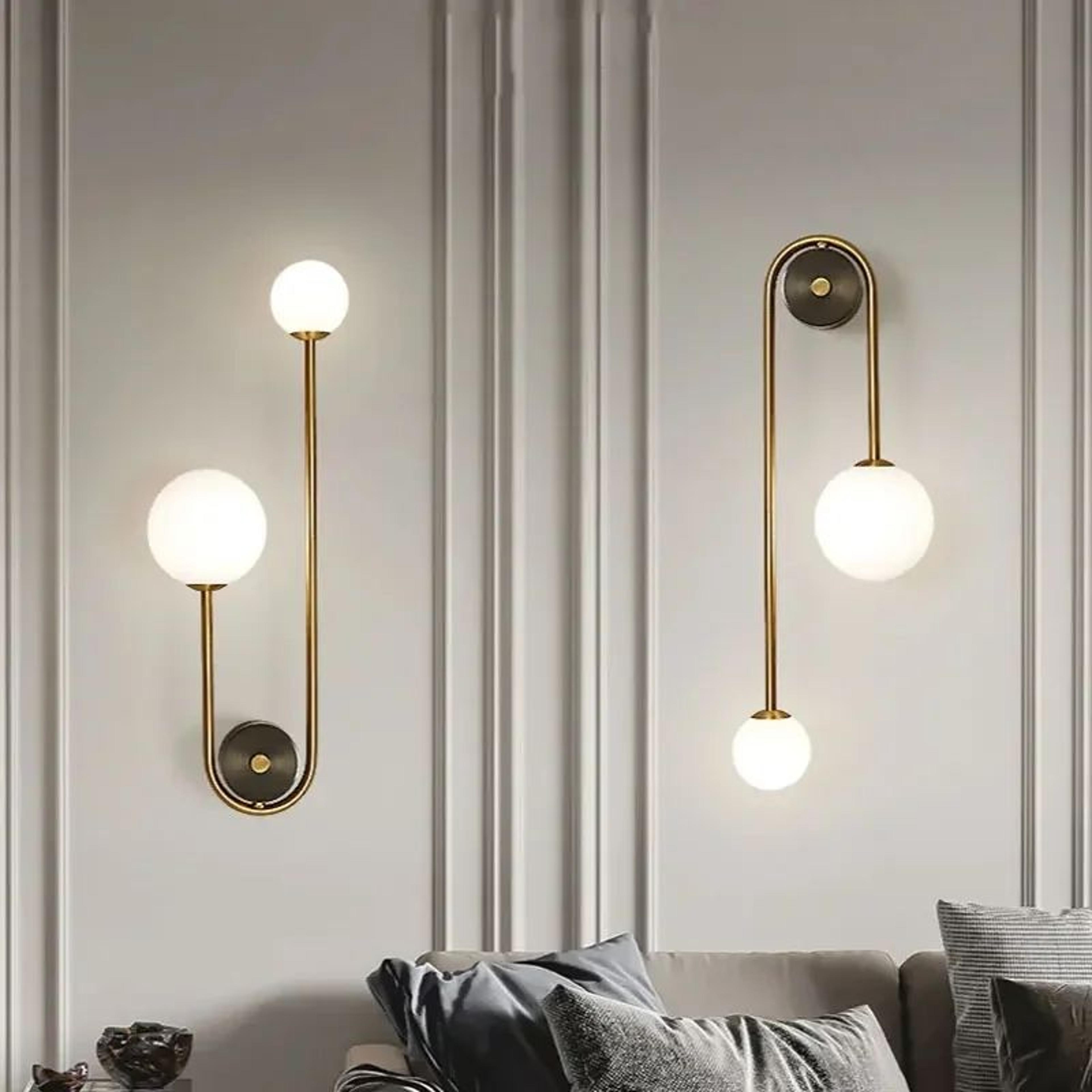 Modern Gold Glass Globe Wall Lamp 1