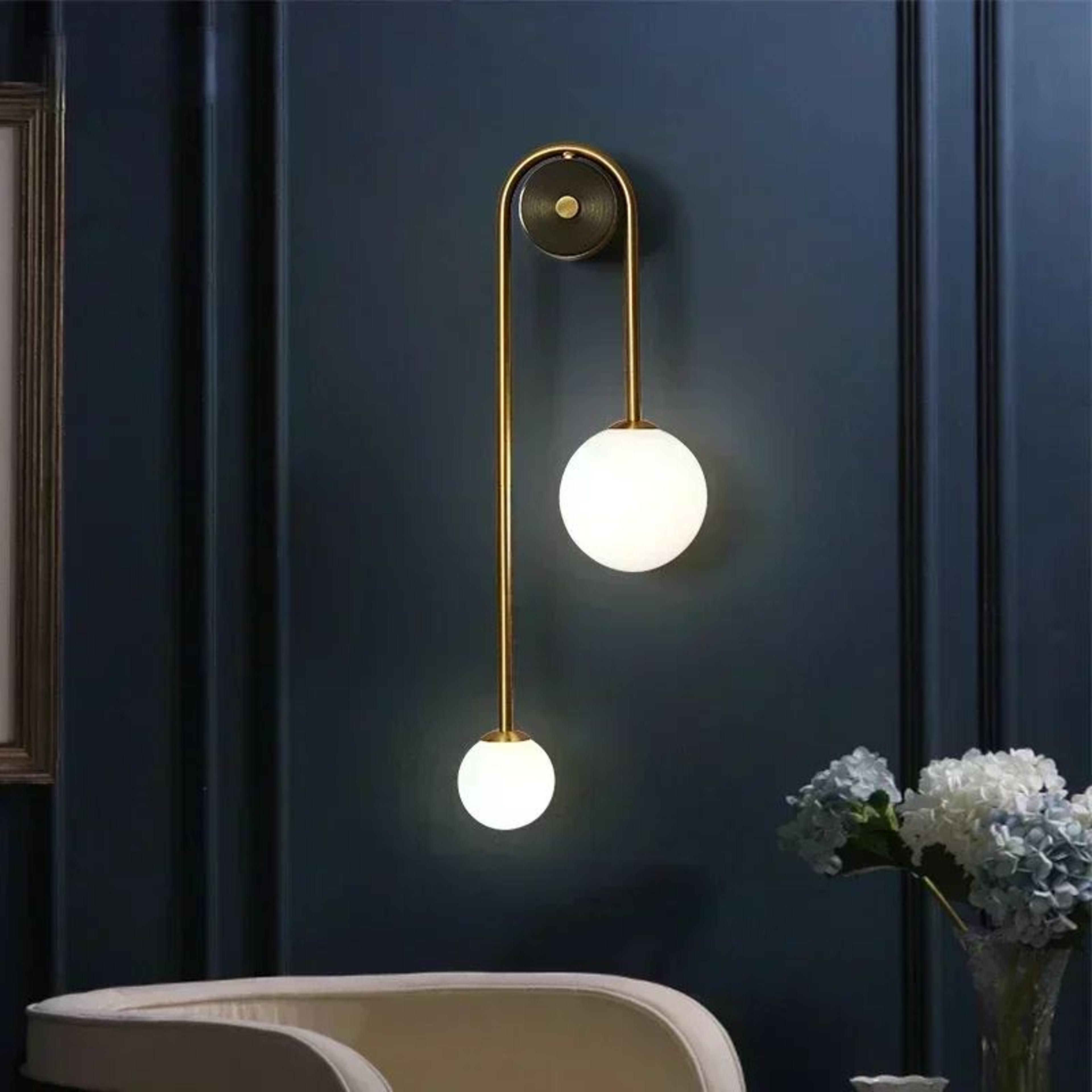 Modern Gold Glass Globe Wall Lamp 3
