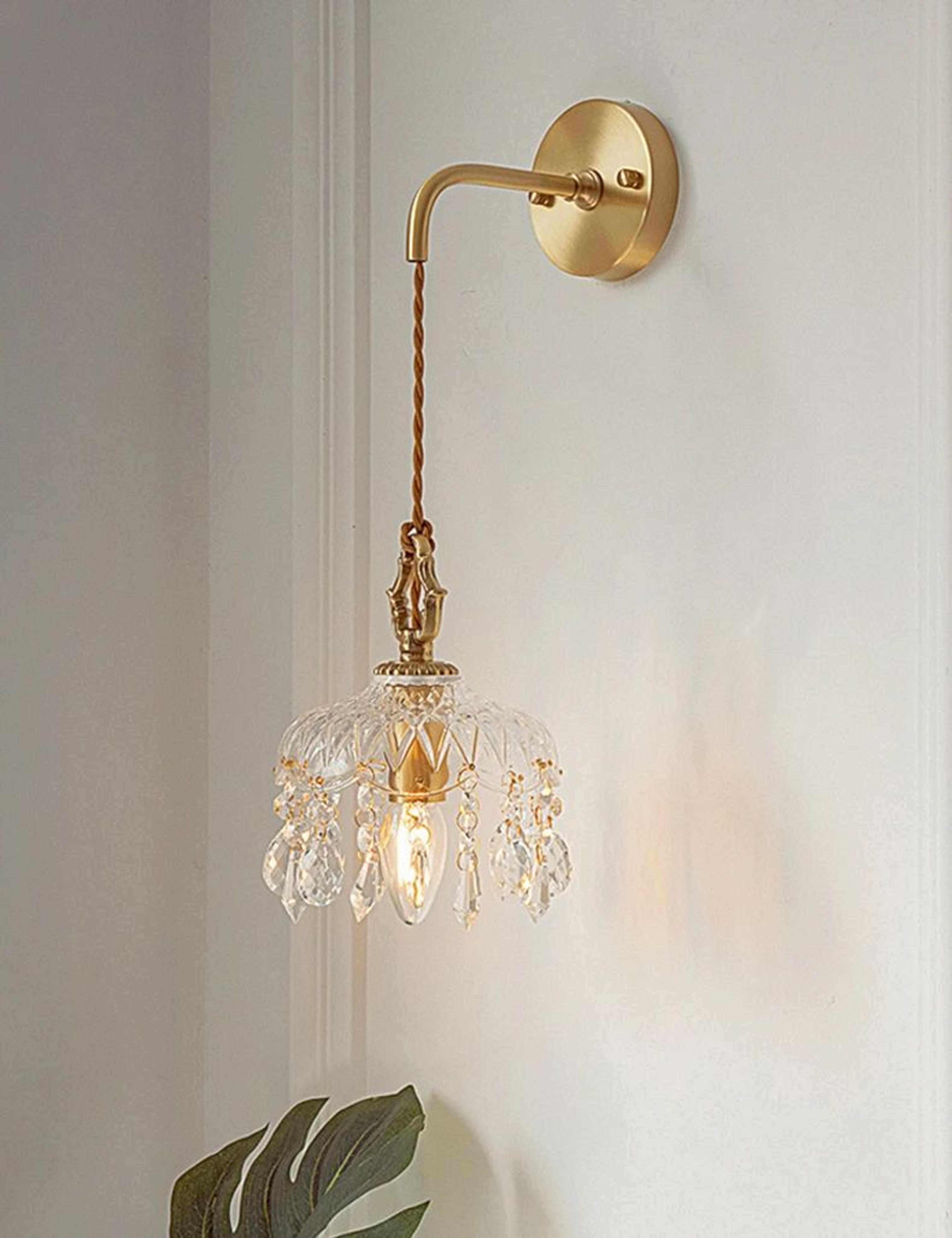 French Medieval Crystal Glass Wall Sconce 0