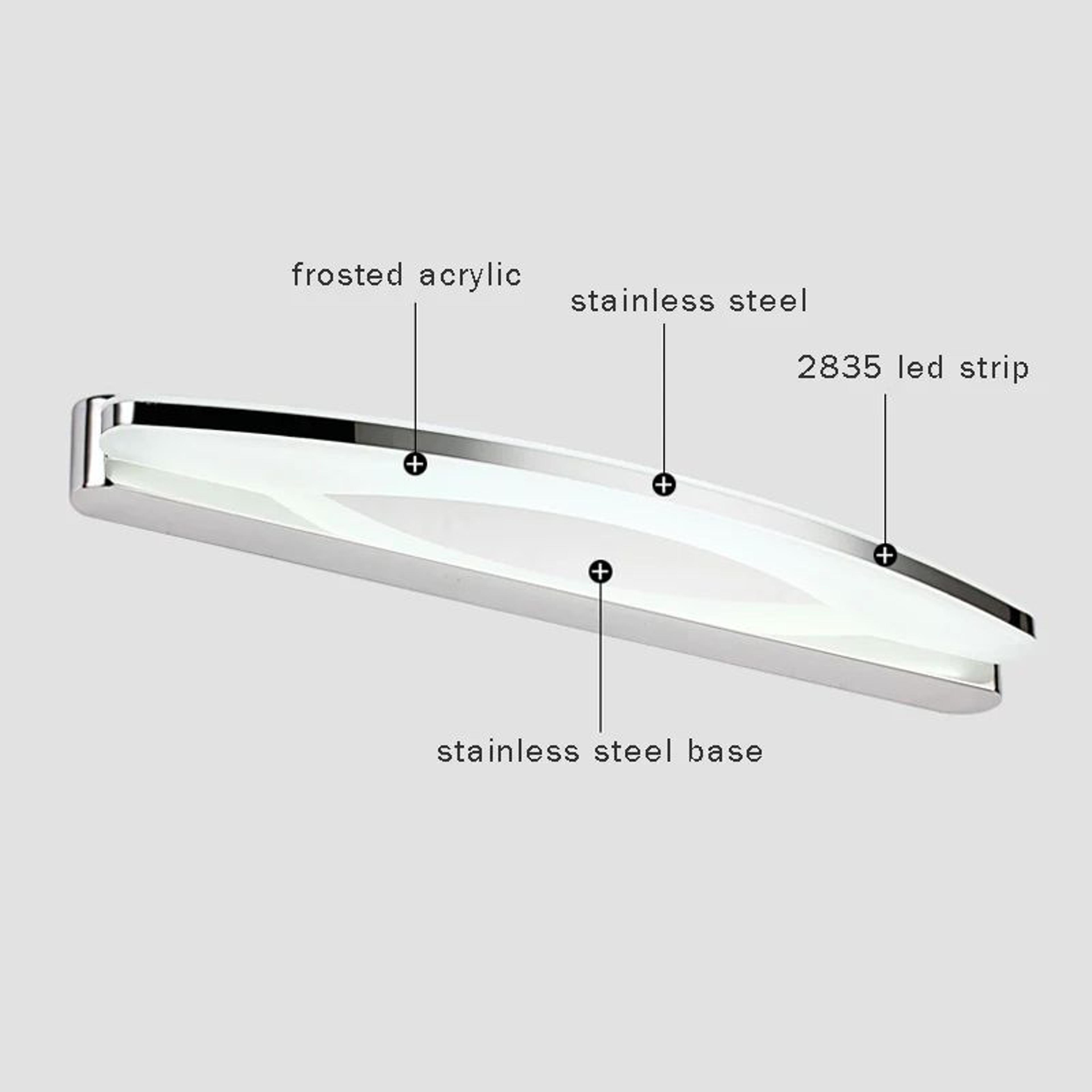 Modern Stainless Steel LED Bathroom Mirror Light 1