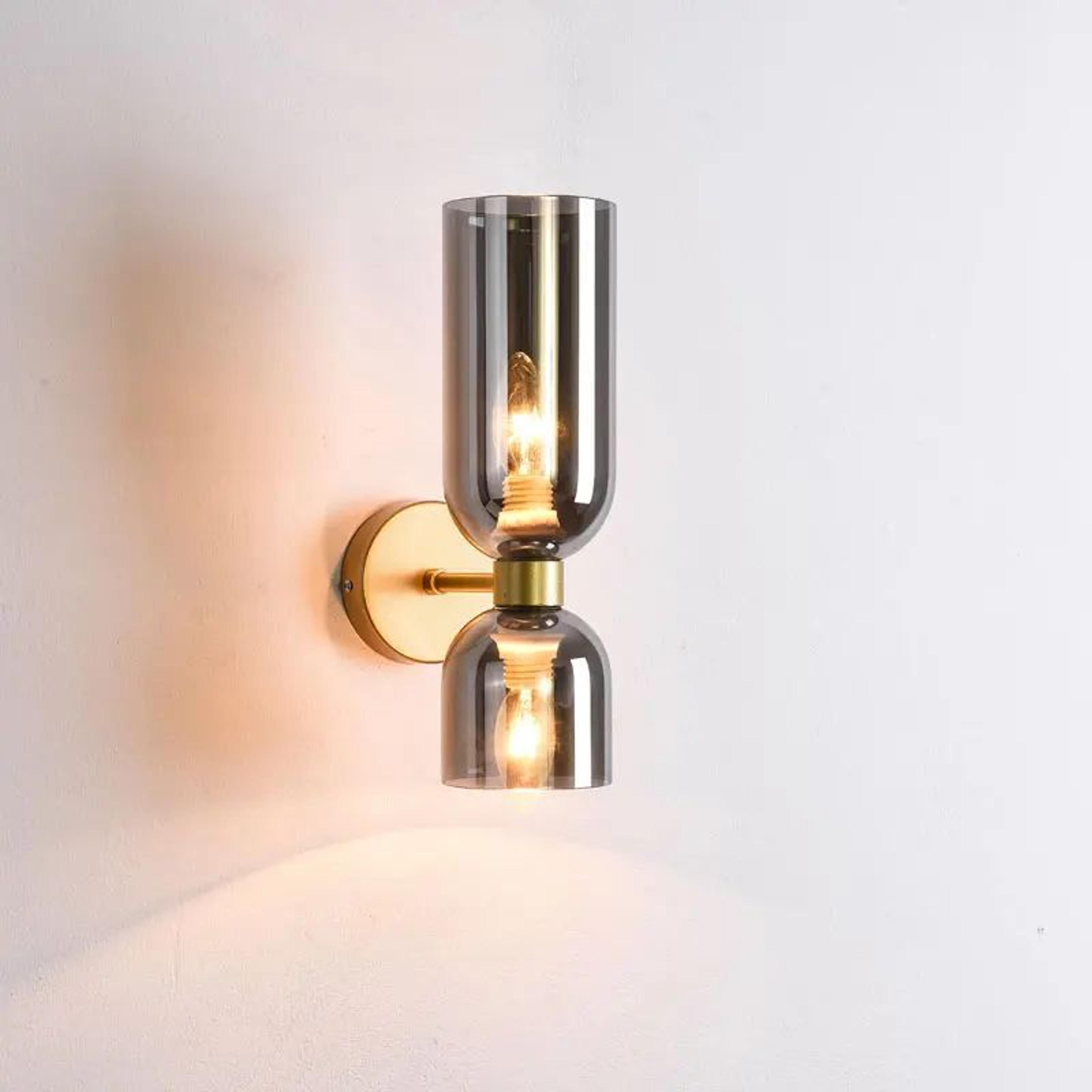 nordic black glass led wall sconce