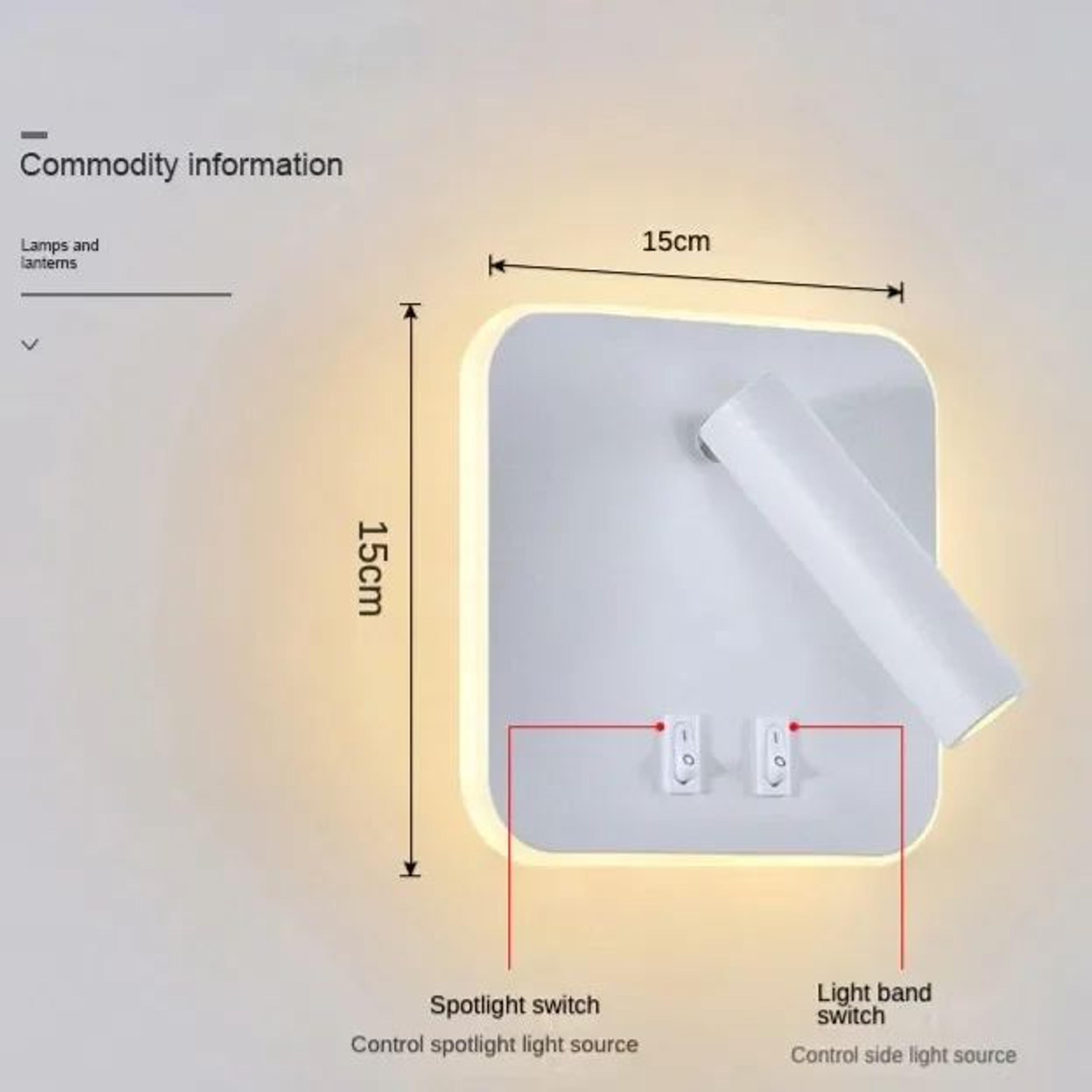 Modern LED Bedside Reading Wall Light With USB 9