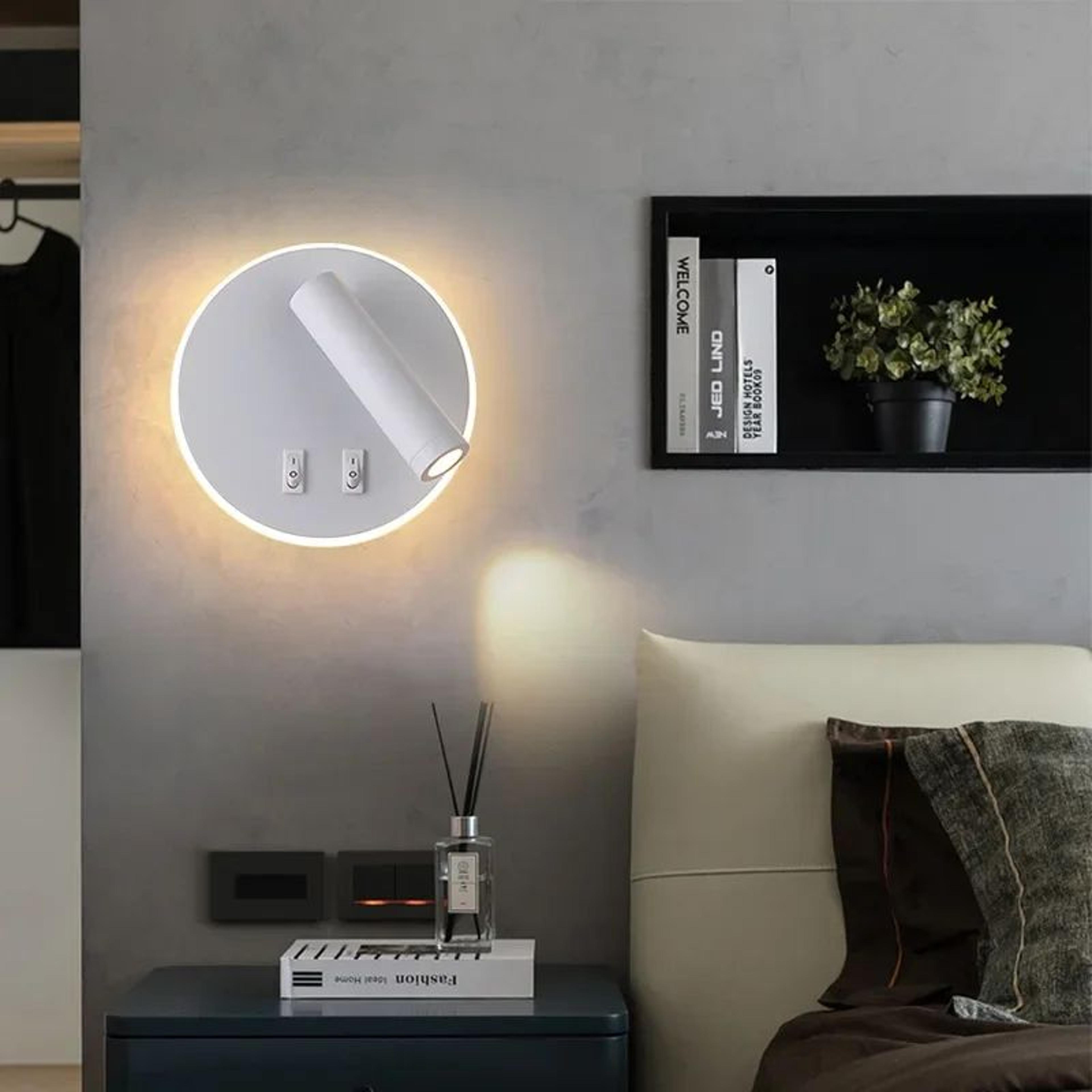 Modern LED Bedside Reading Wall Light With USB 5