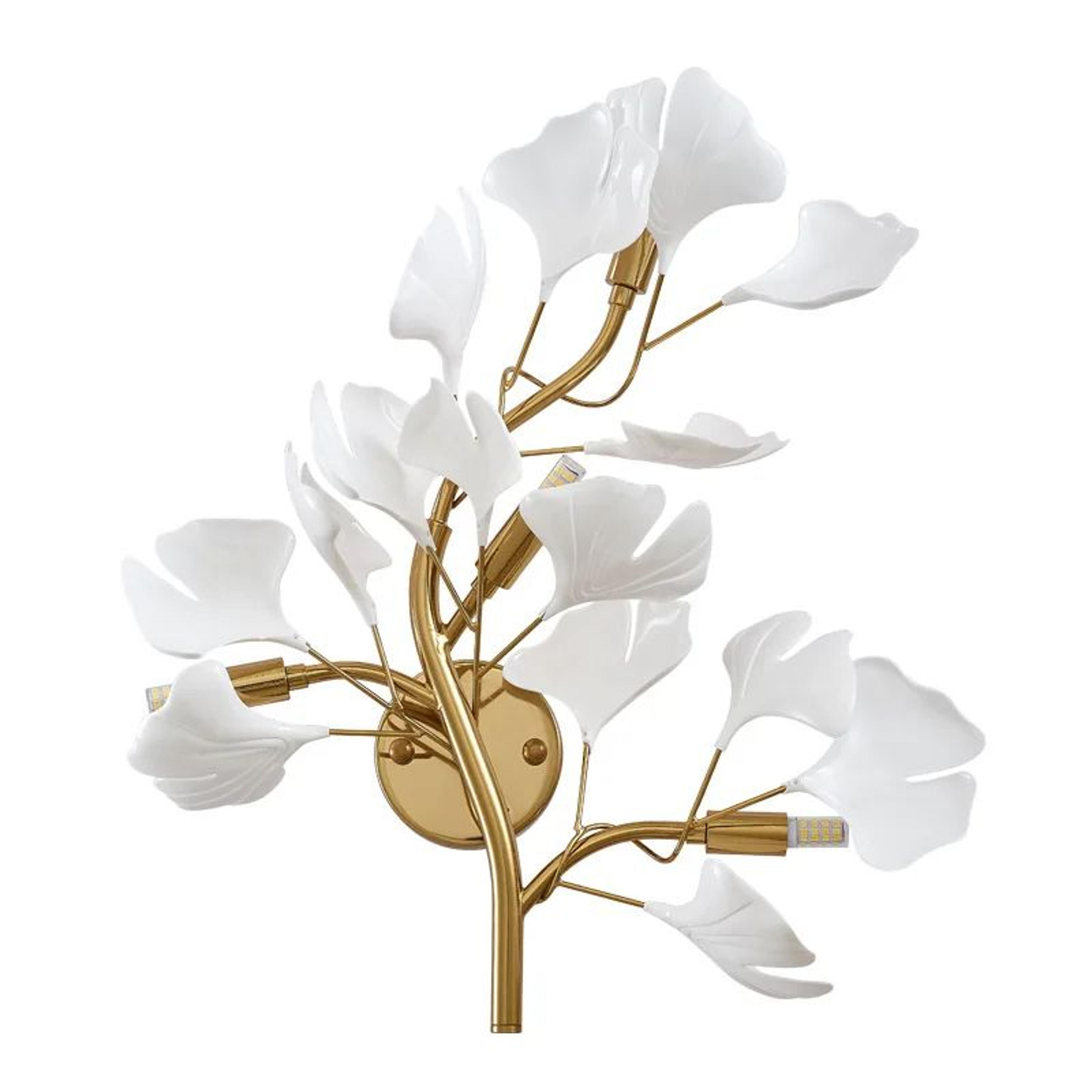 Luxury Acrylic Ginkgo Leaf LED Wall Sconce 4