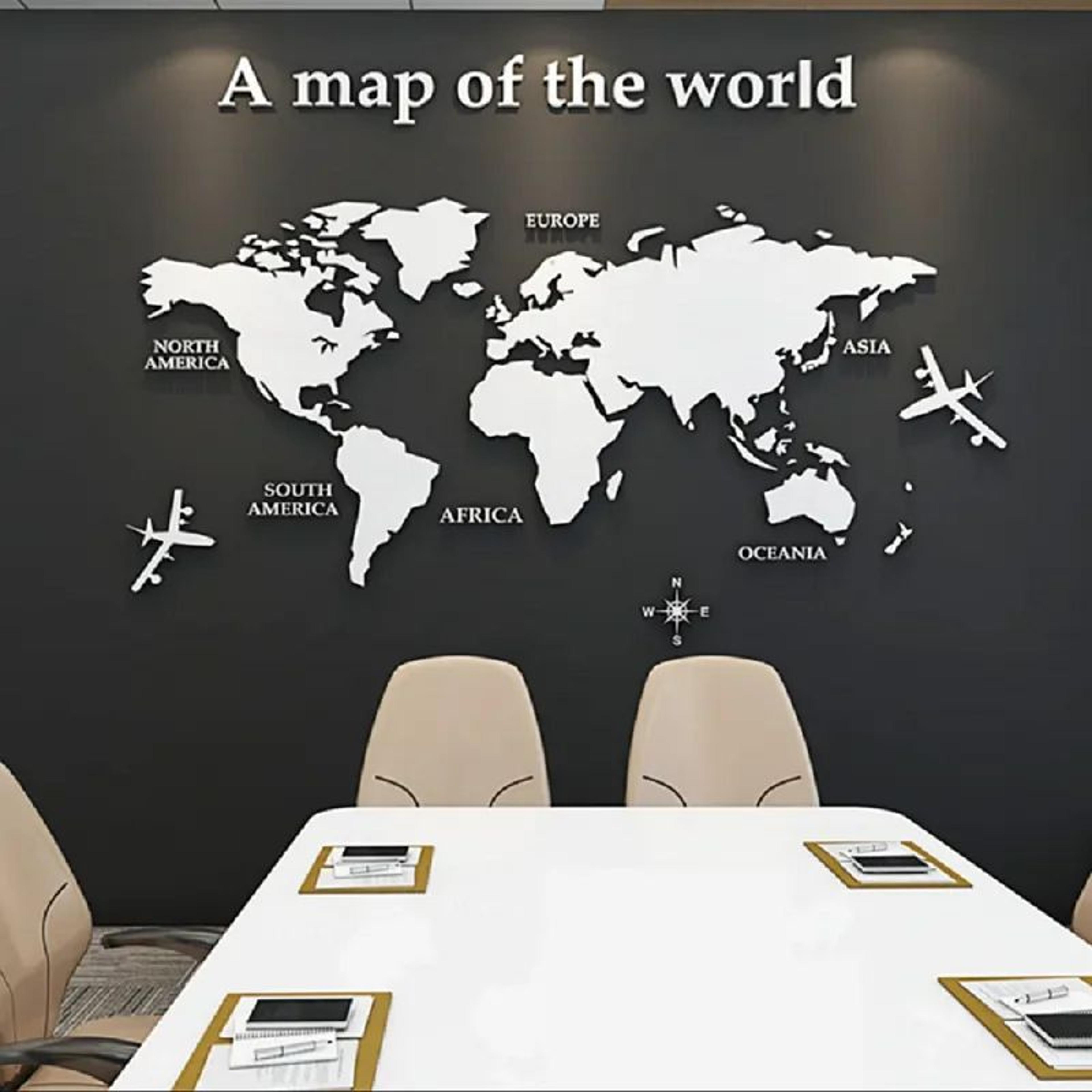 AtlasReflect 3D Acrylic World Map Wall Decor 4