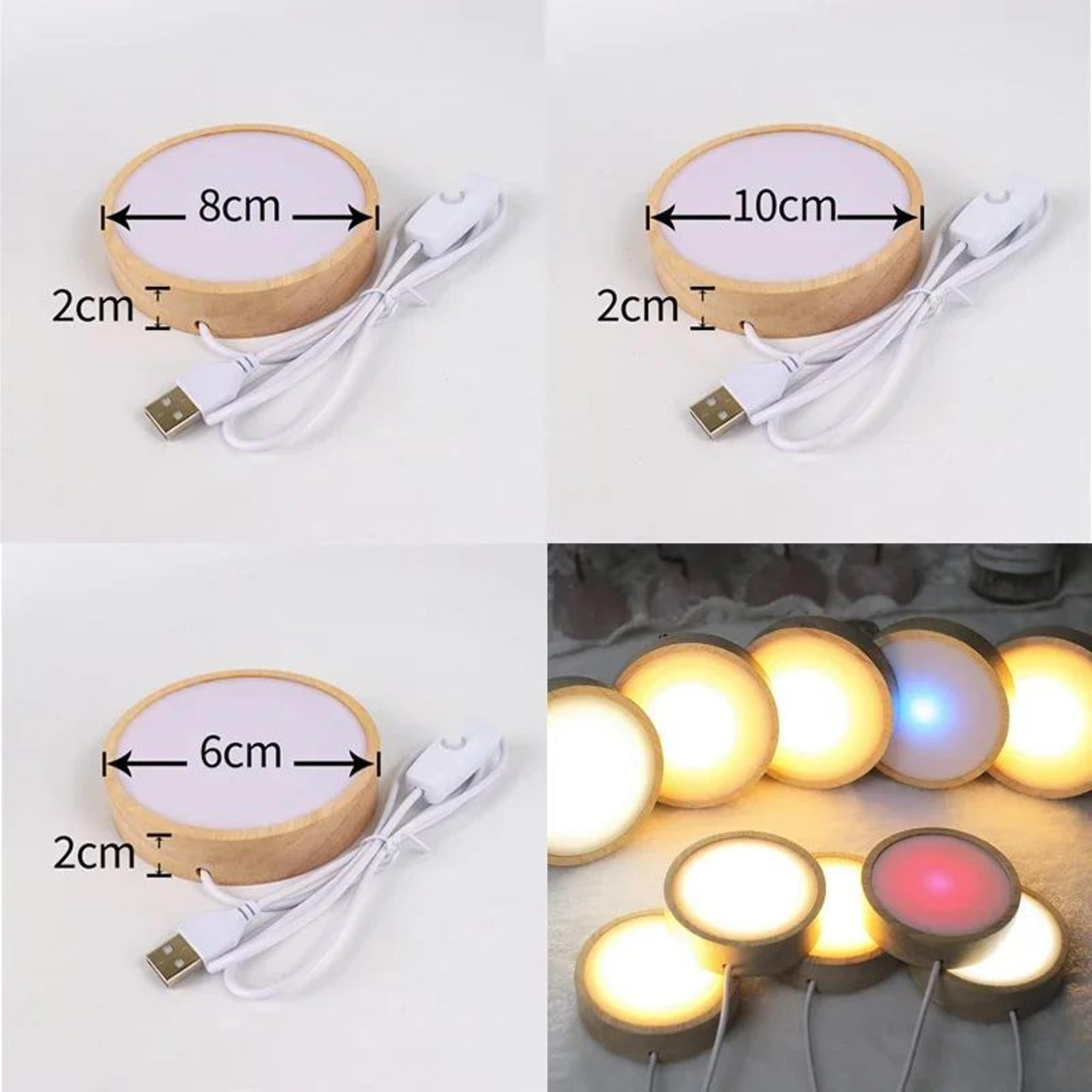 Wooden LED Crystal Display Light Base 4