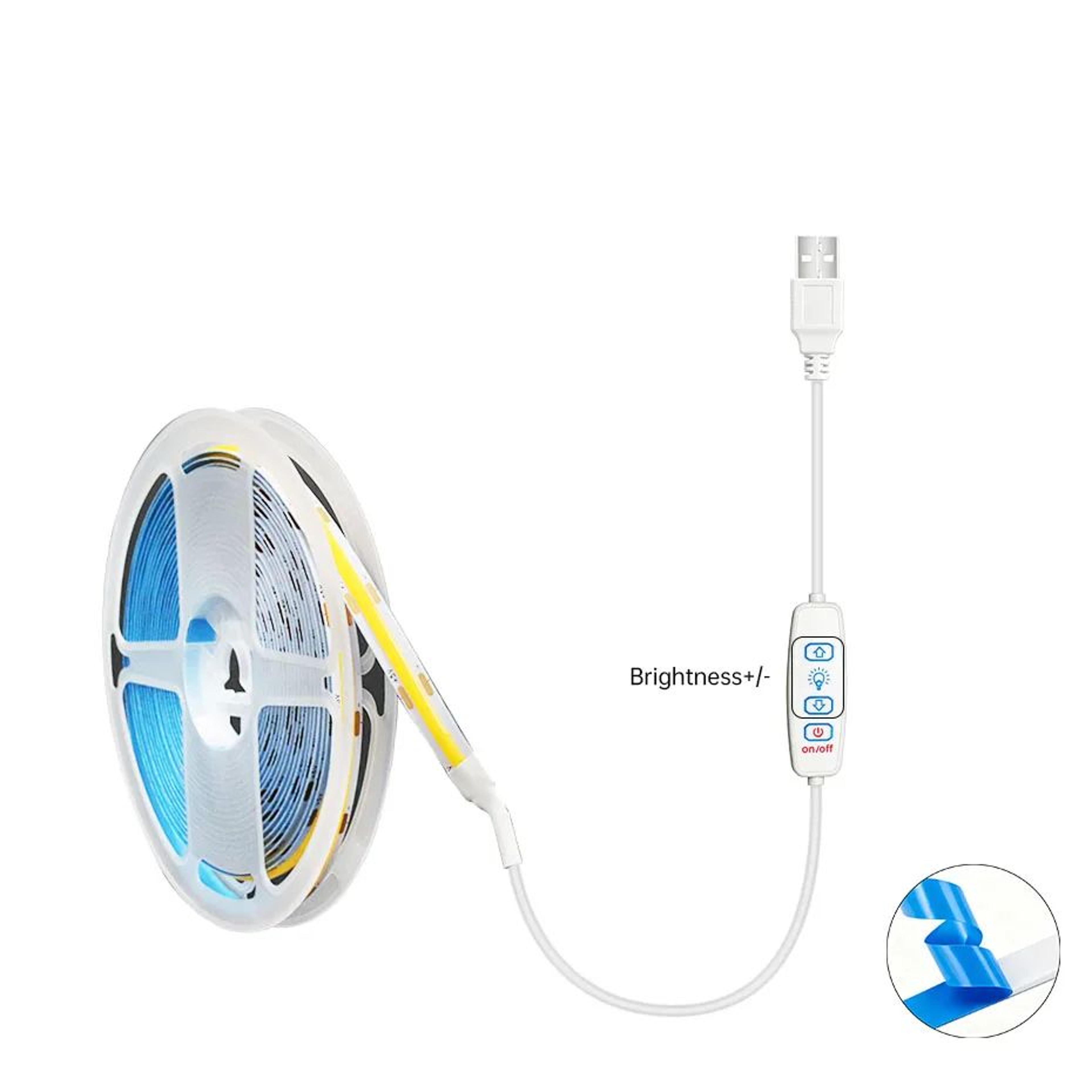 USB Dimmable High Density COB LED Strip Light 2