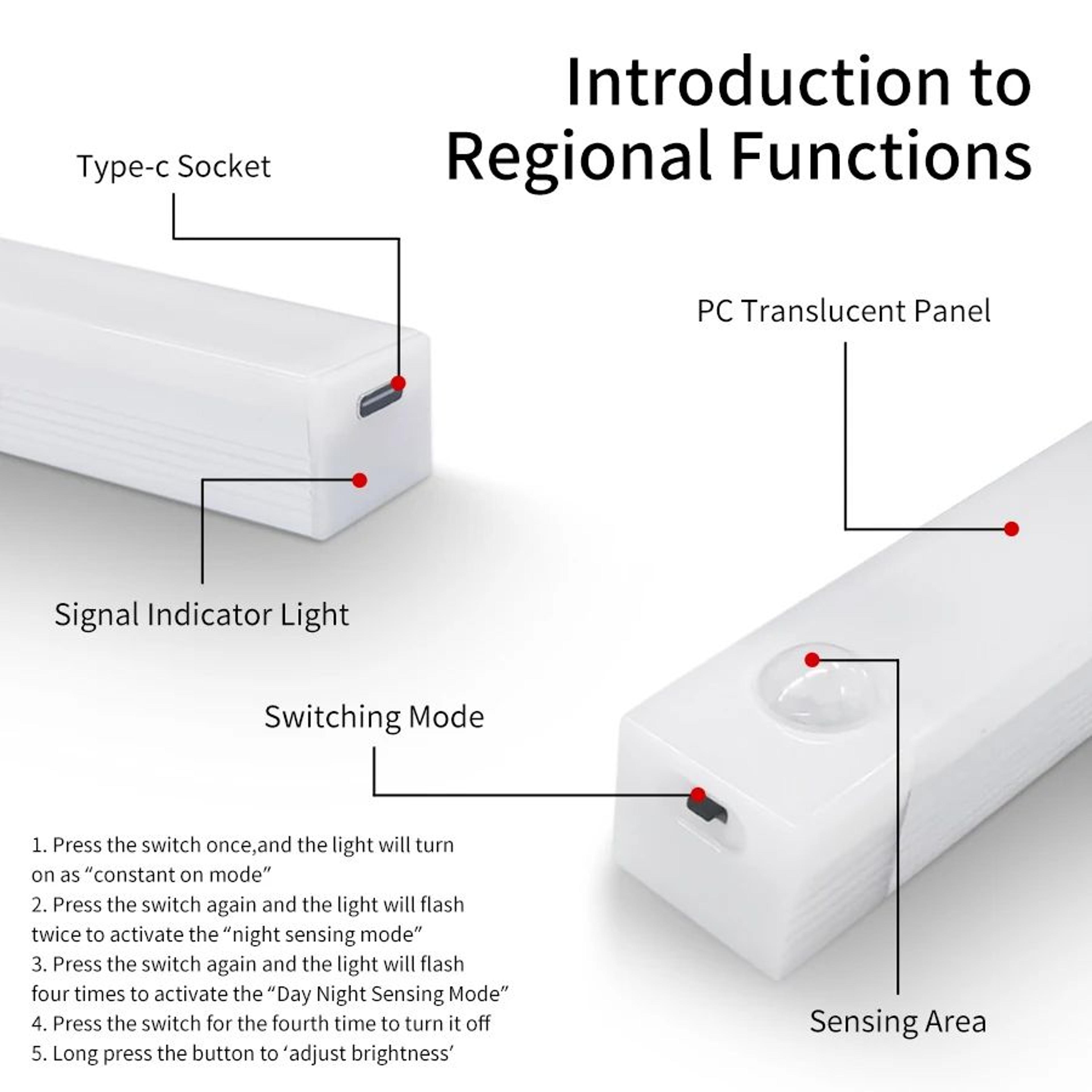 USB Rechargeable PIR Motion Sensor Bar Light 1
