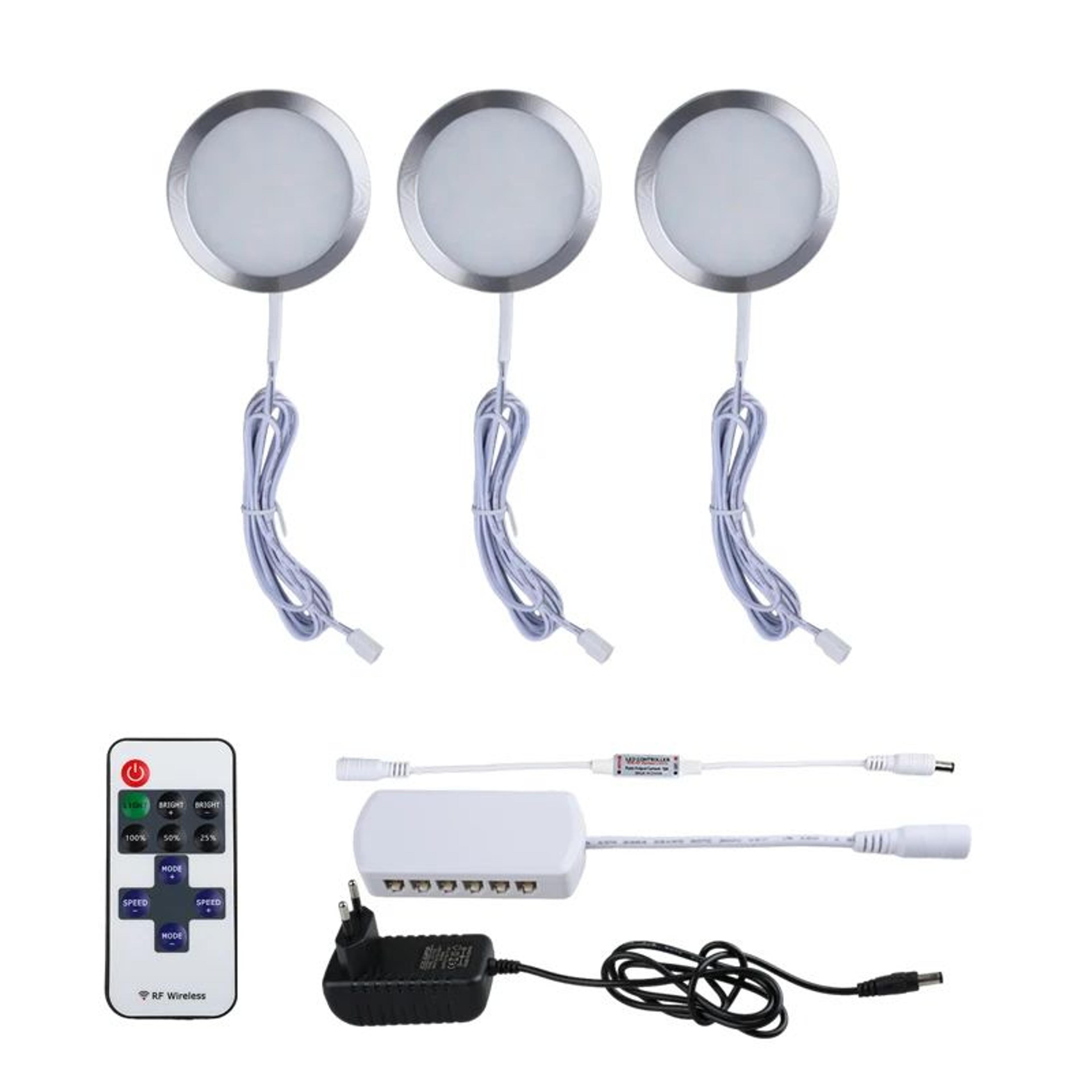 12V Remote Control LED Cabinet Puck Lights 7