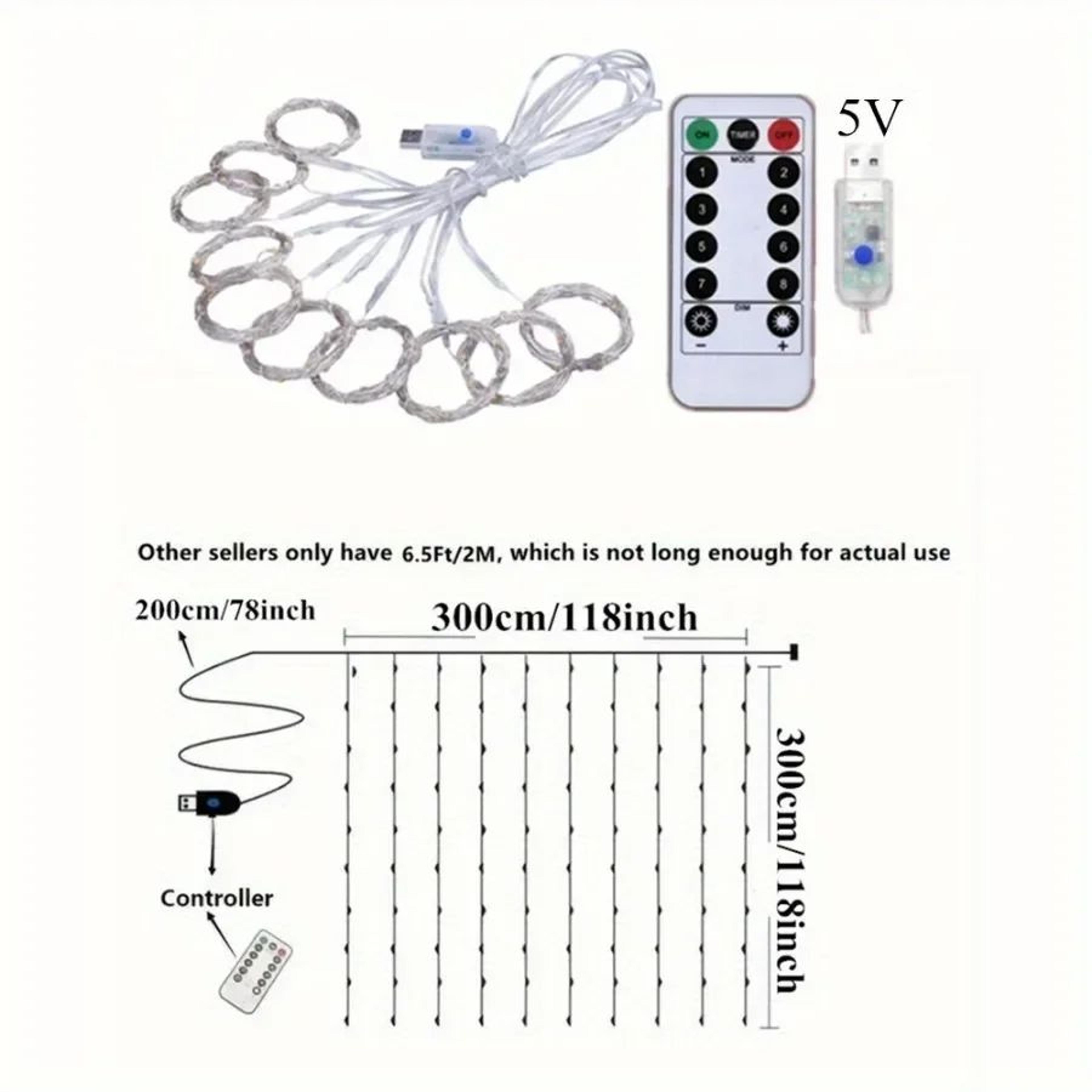 Remote Control USB LED Curtain Fairy Lights 1