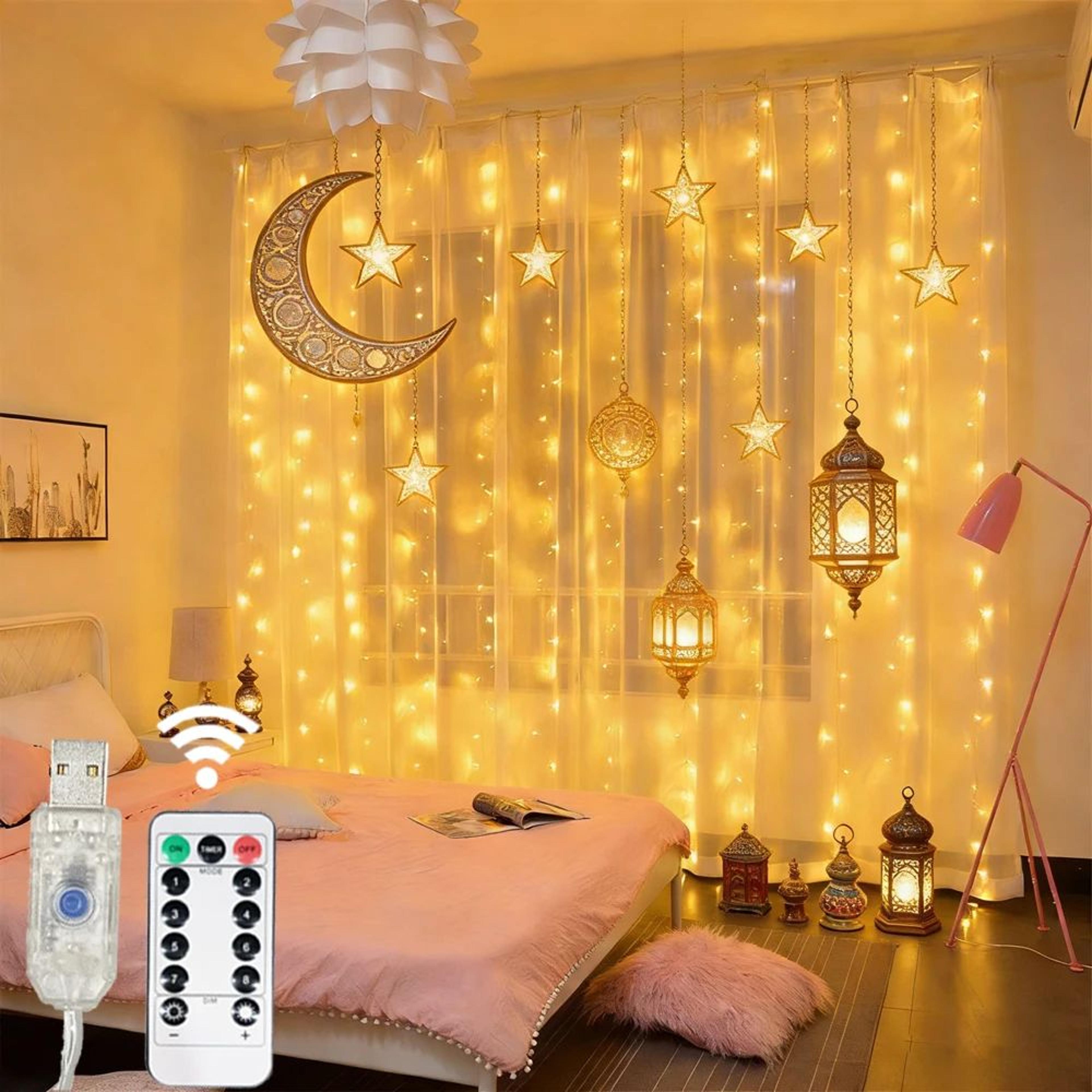 Waterproof Remote USB Curtain String Lights 0