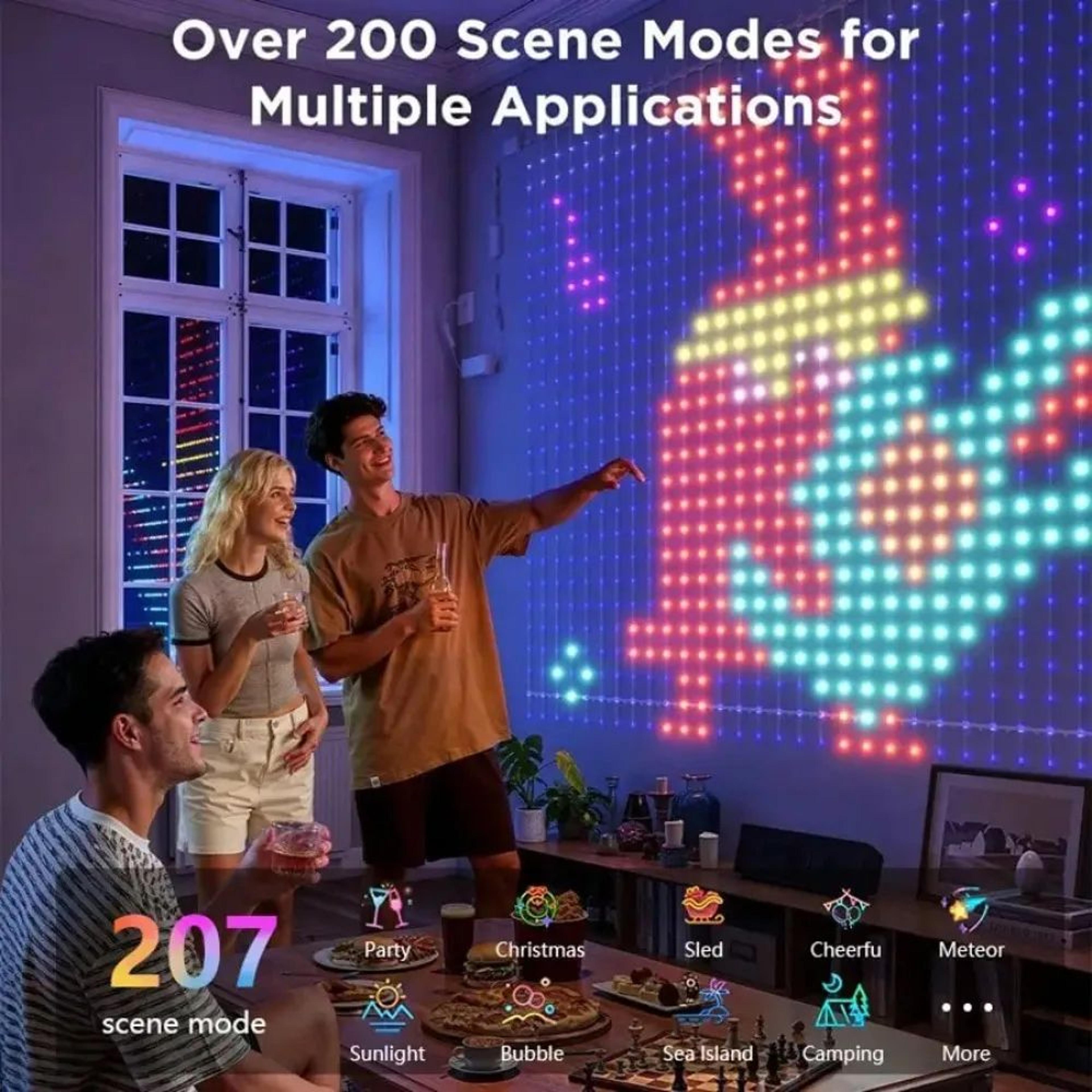 Smart RGB LED Curtain Lights With App Control 4