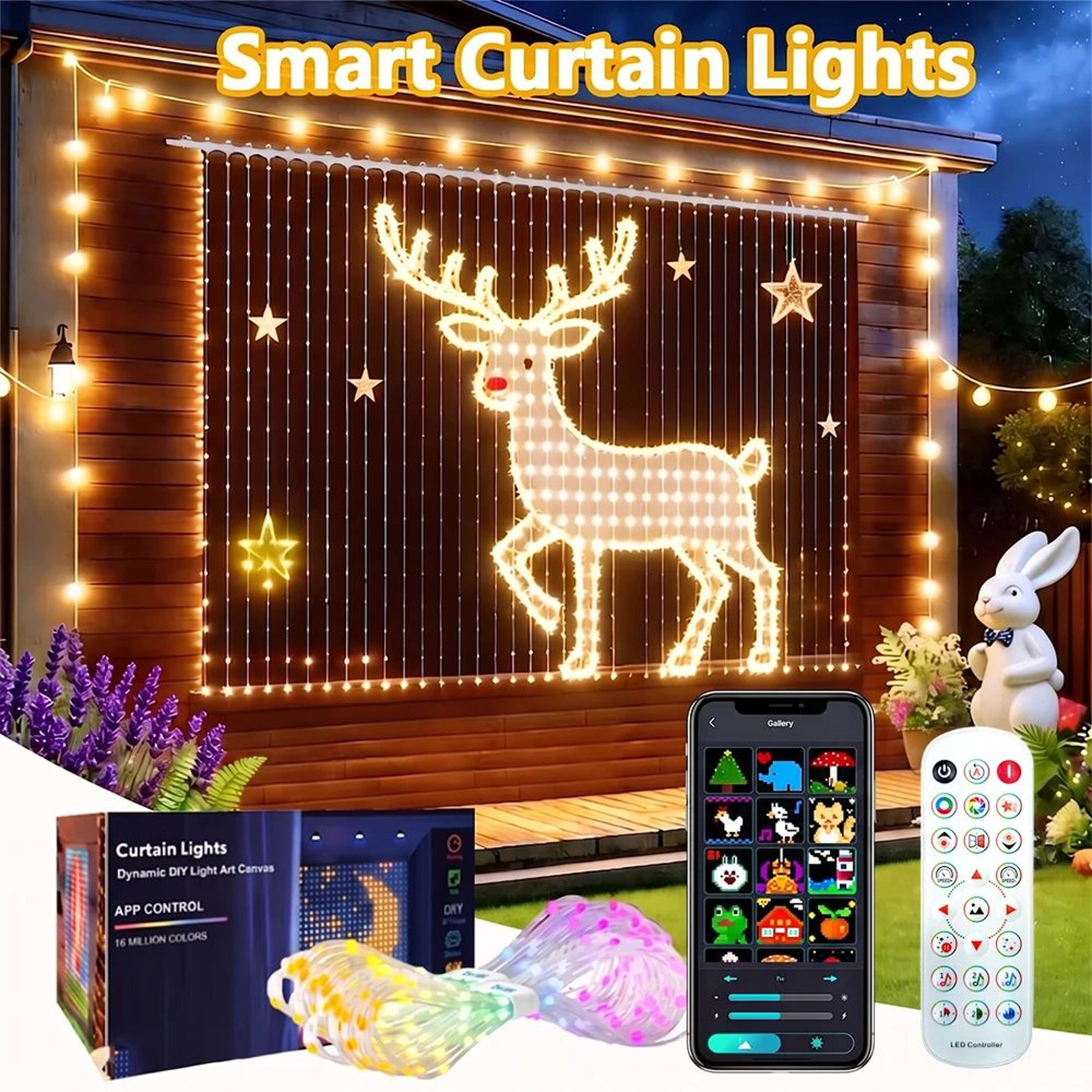 Smart Waterproof LED Curtain Lights With App Control 0