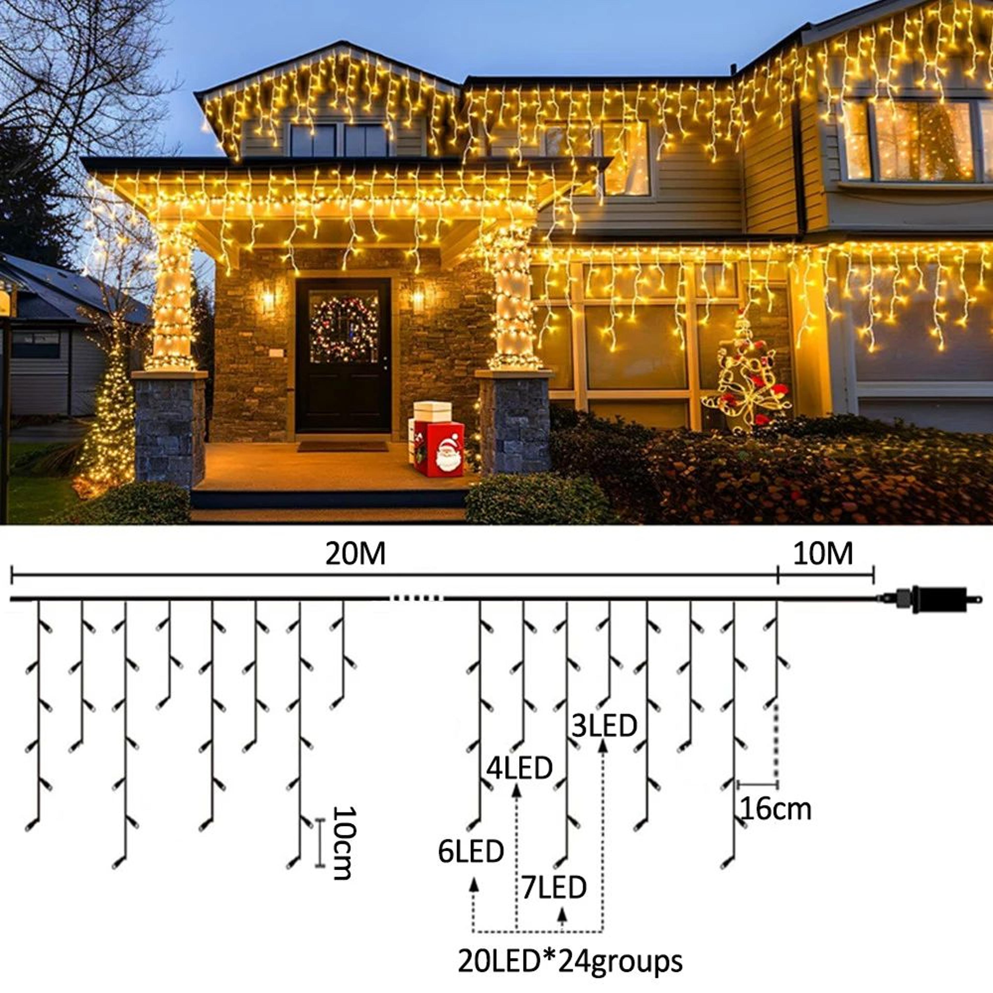 Waterproof LED Icicle Christmas Lights 5