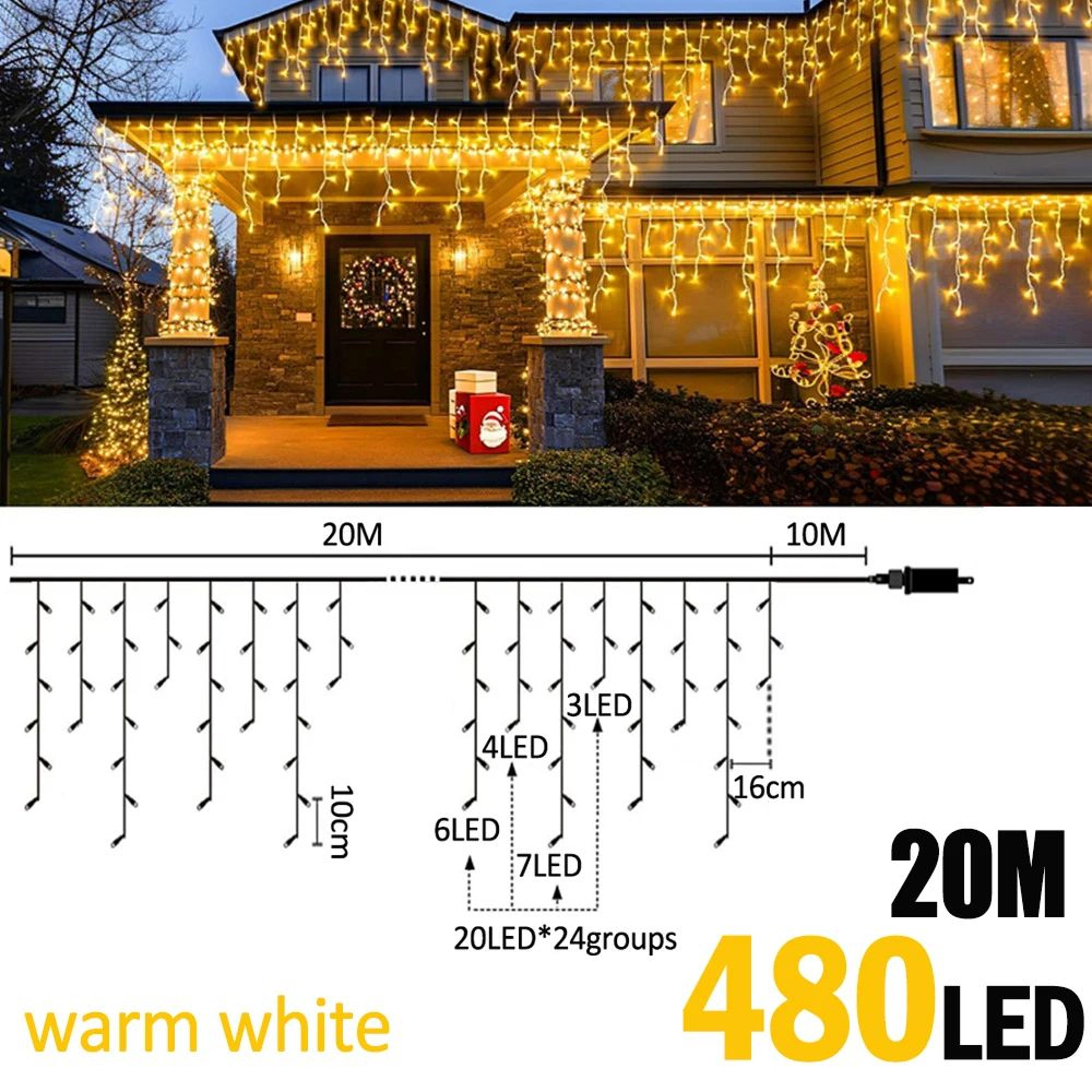 Waterproof LED Icicle Christmas Lights 9