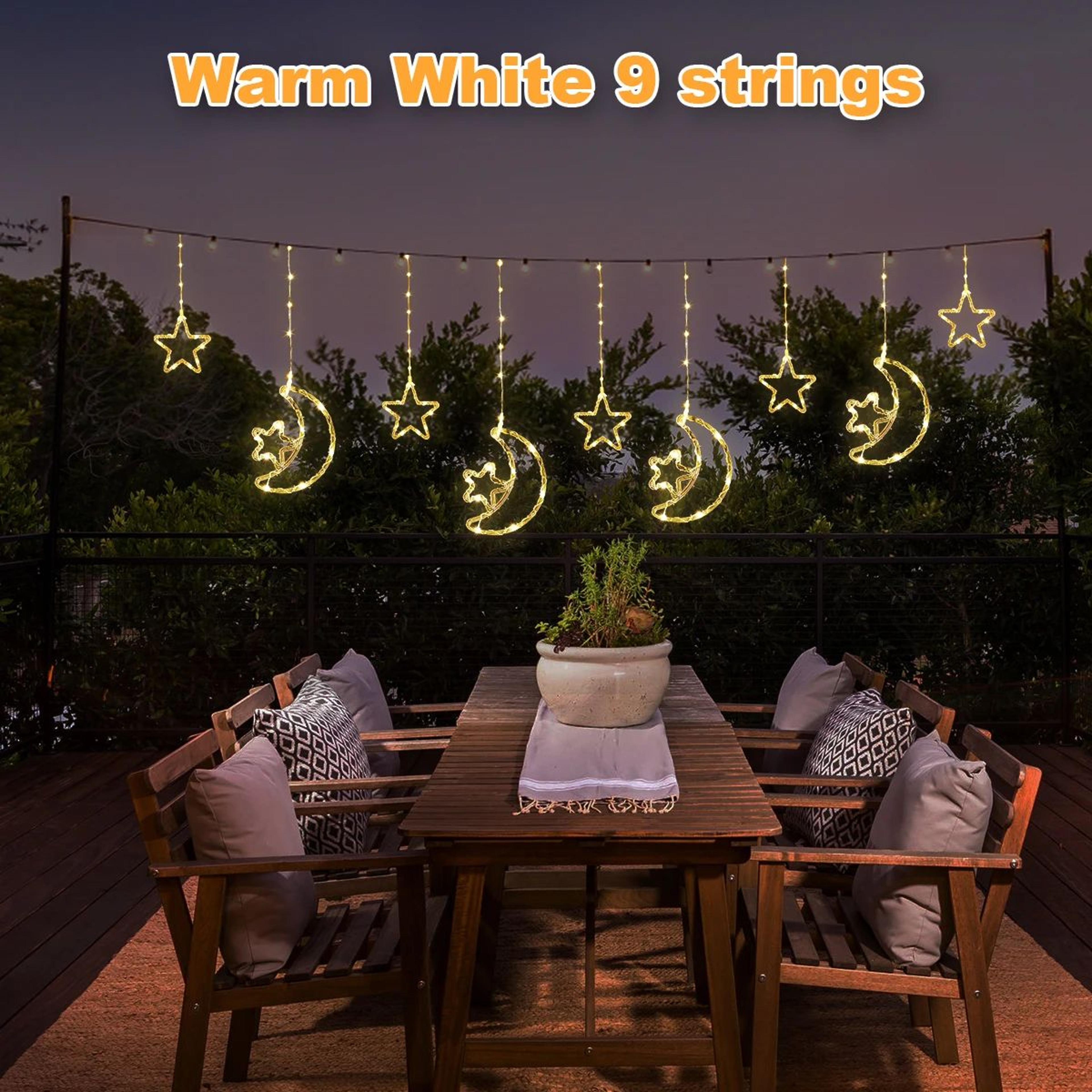 Solar Moon And Star Curtain Lights 7