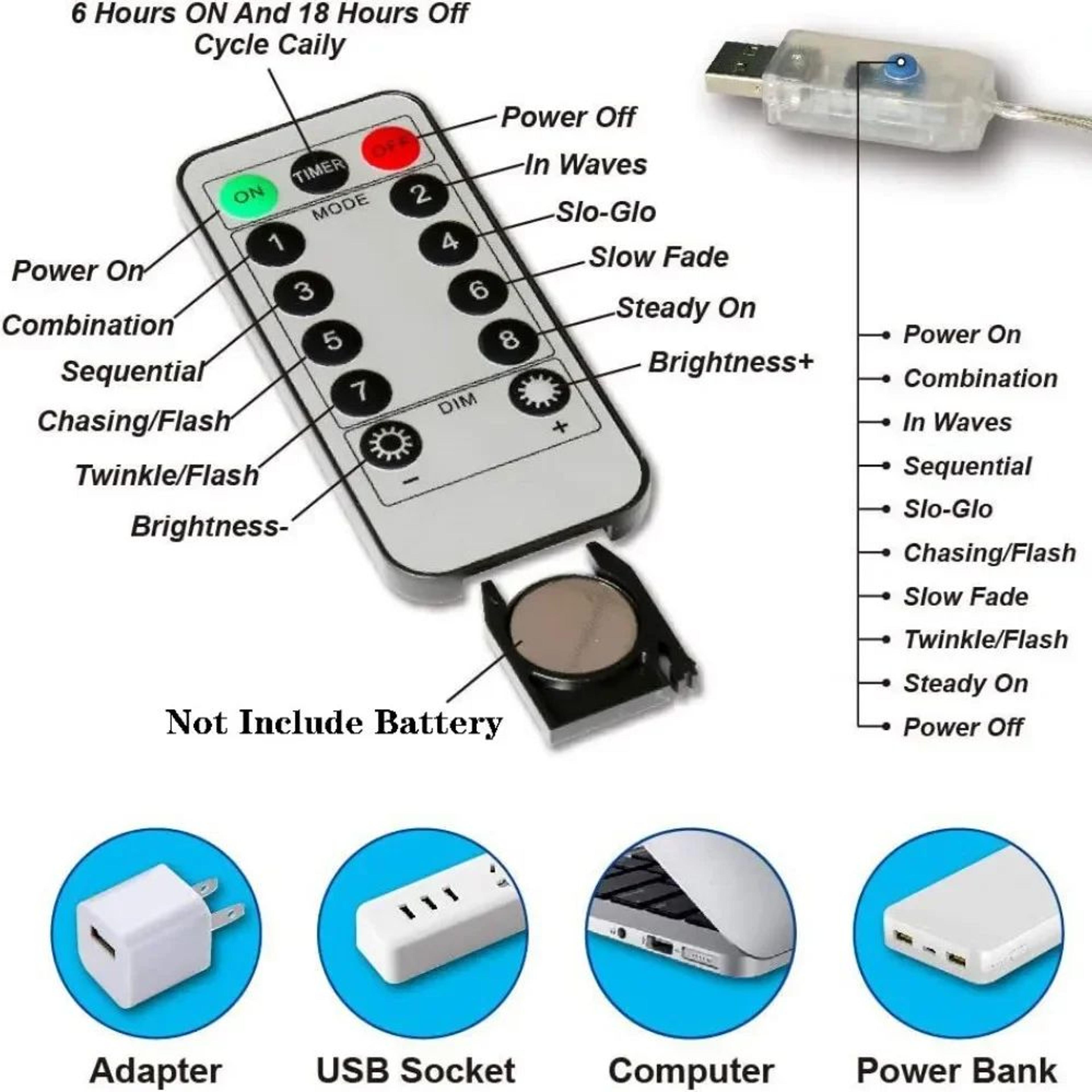 USB Festoon Curtain Lights 5