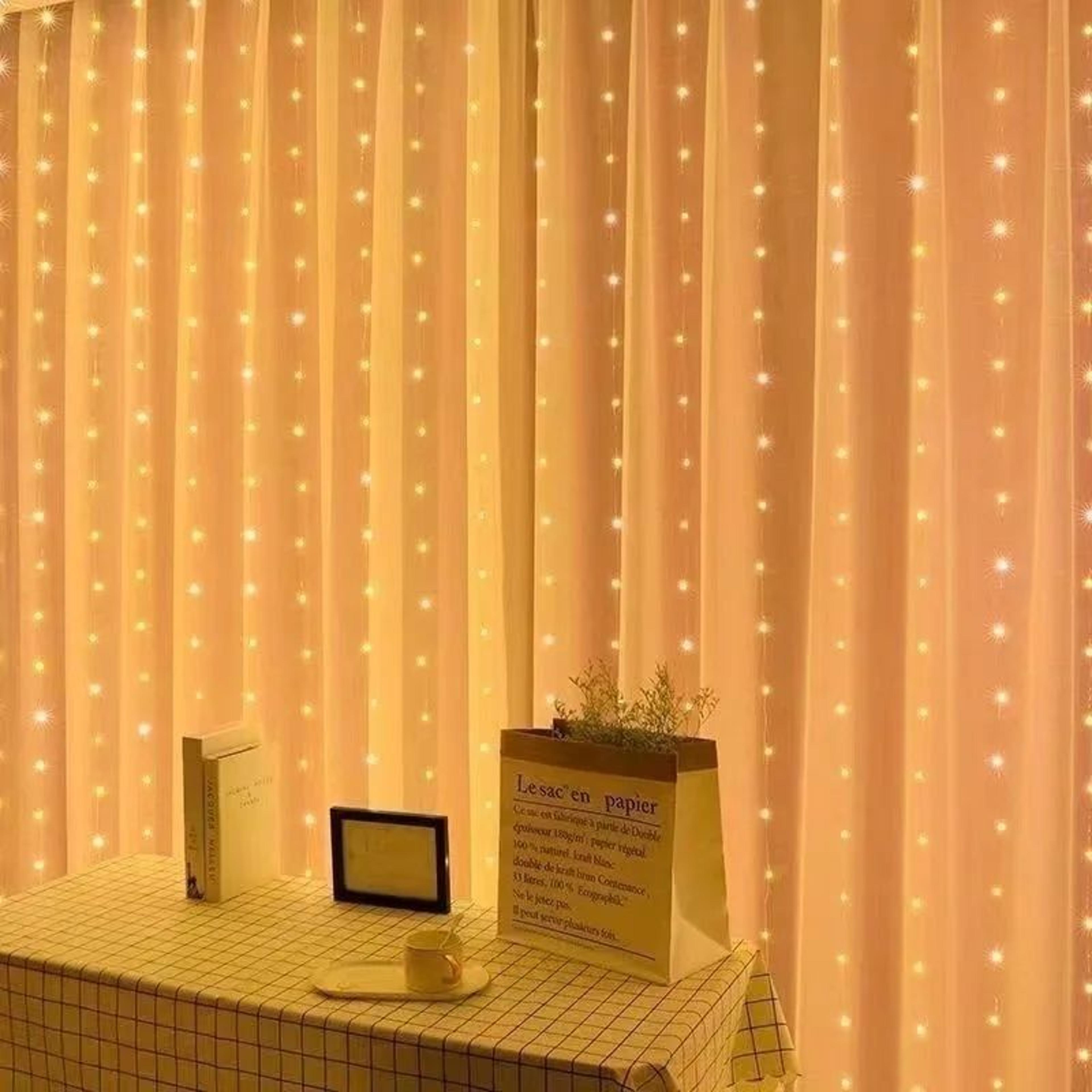 USB Christmas Curtain Lights With Remote 7