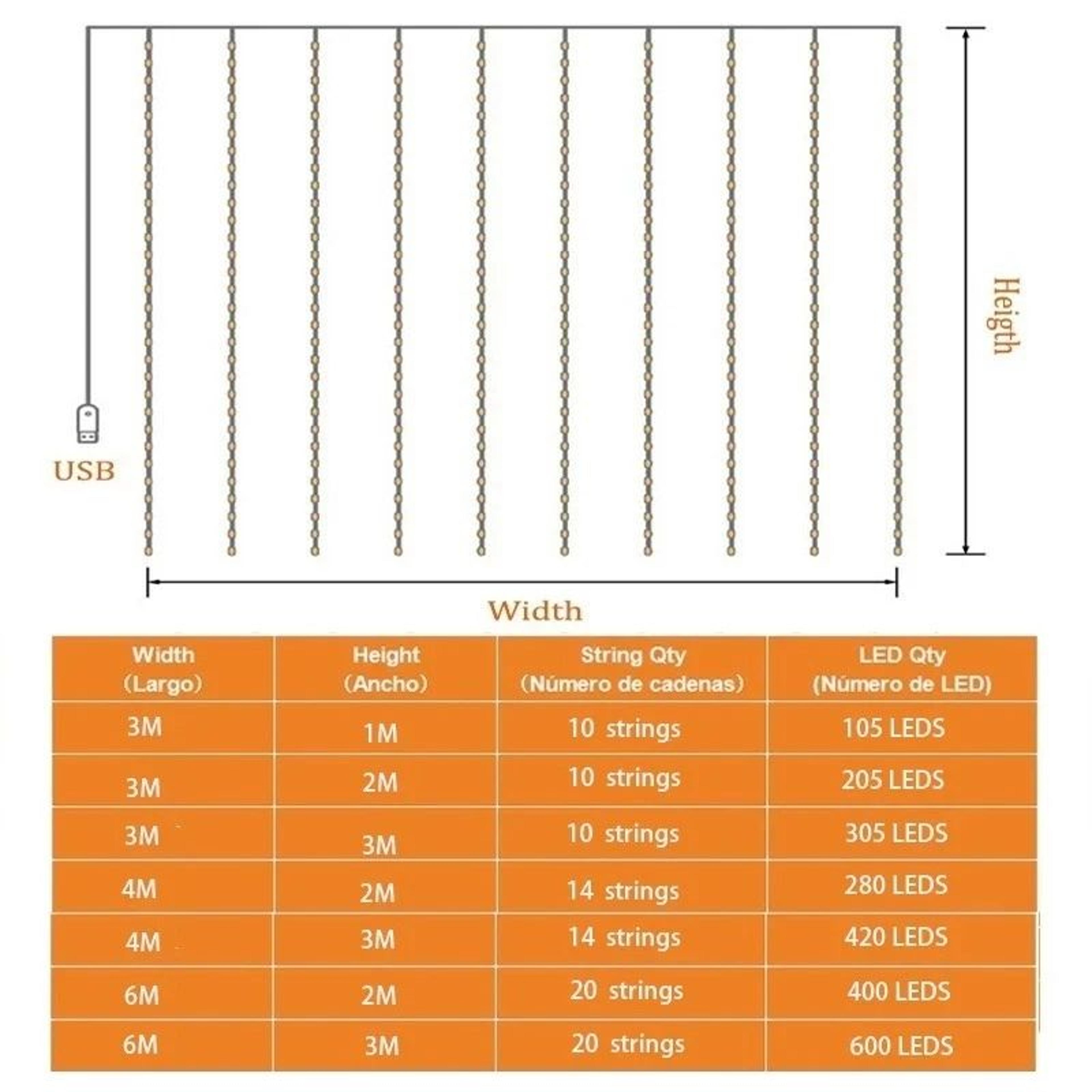Dimmable USB Garland Curtain Lights 3