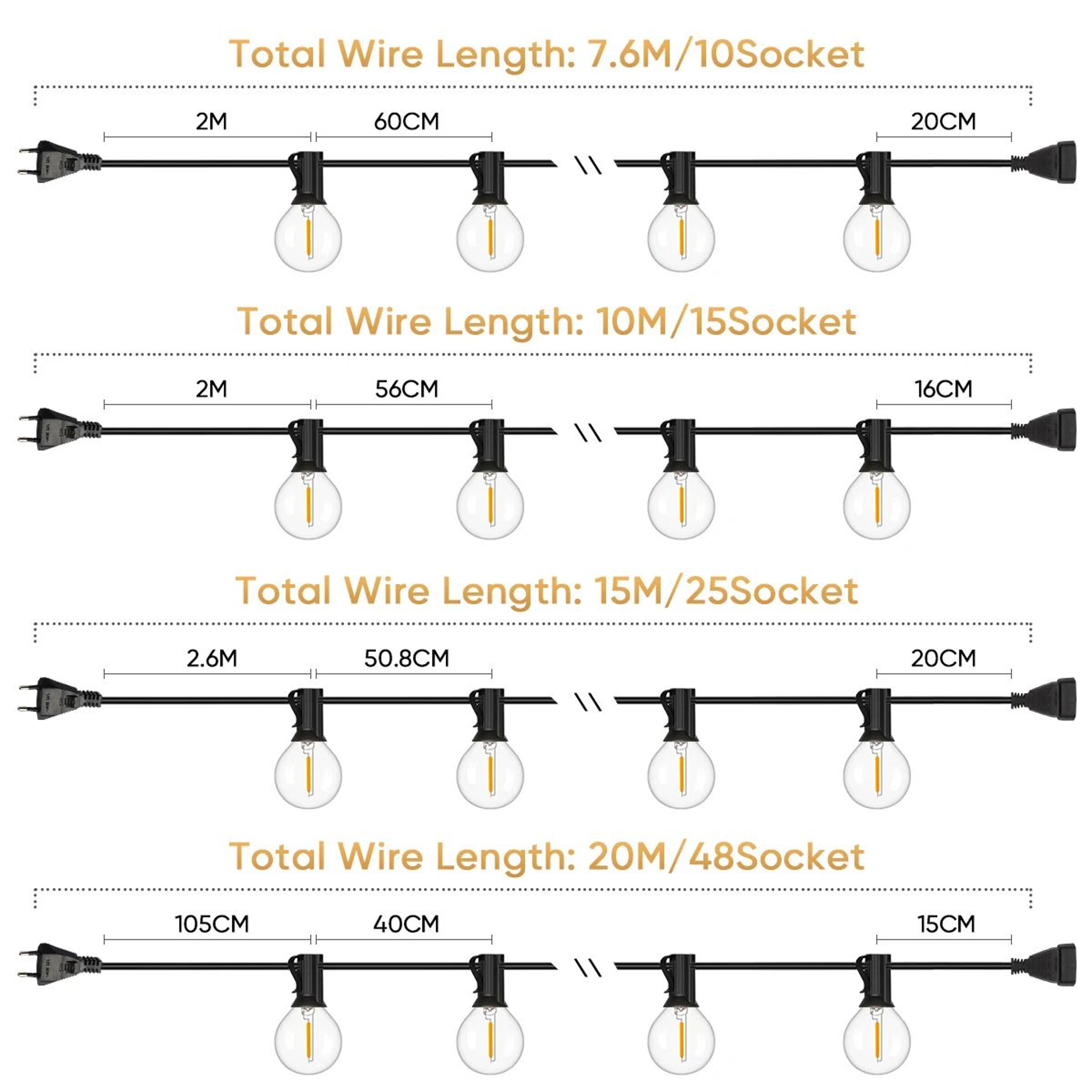 Shatterproof G40 Outdoor Festoon String Lights 5