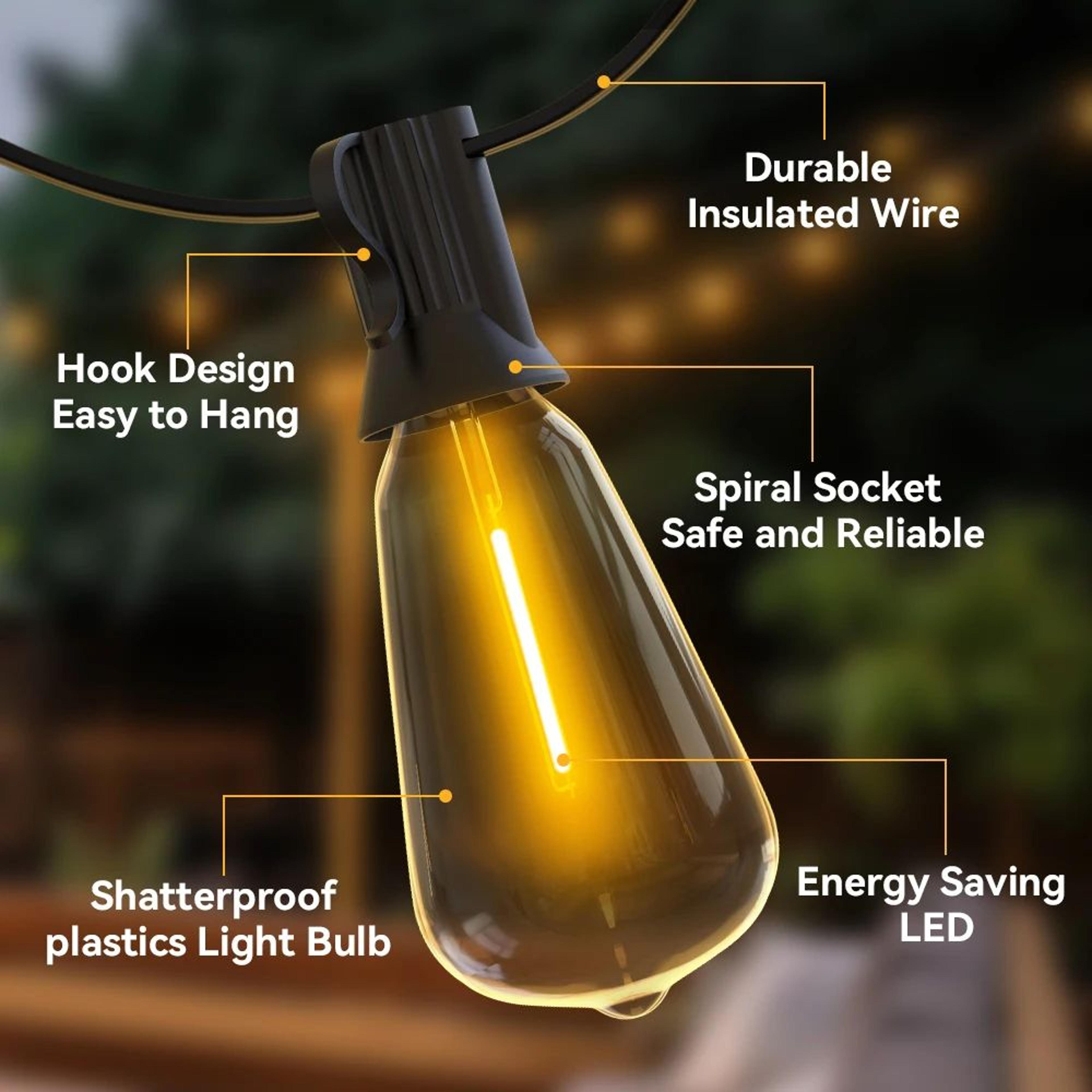 Shatterproof ST38 Outdoor Garland String Lights 1