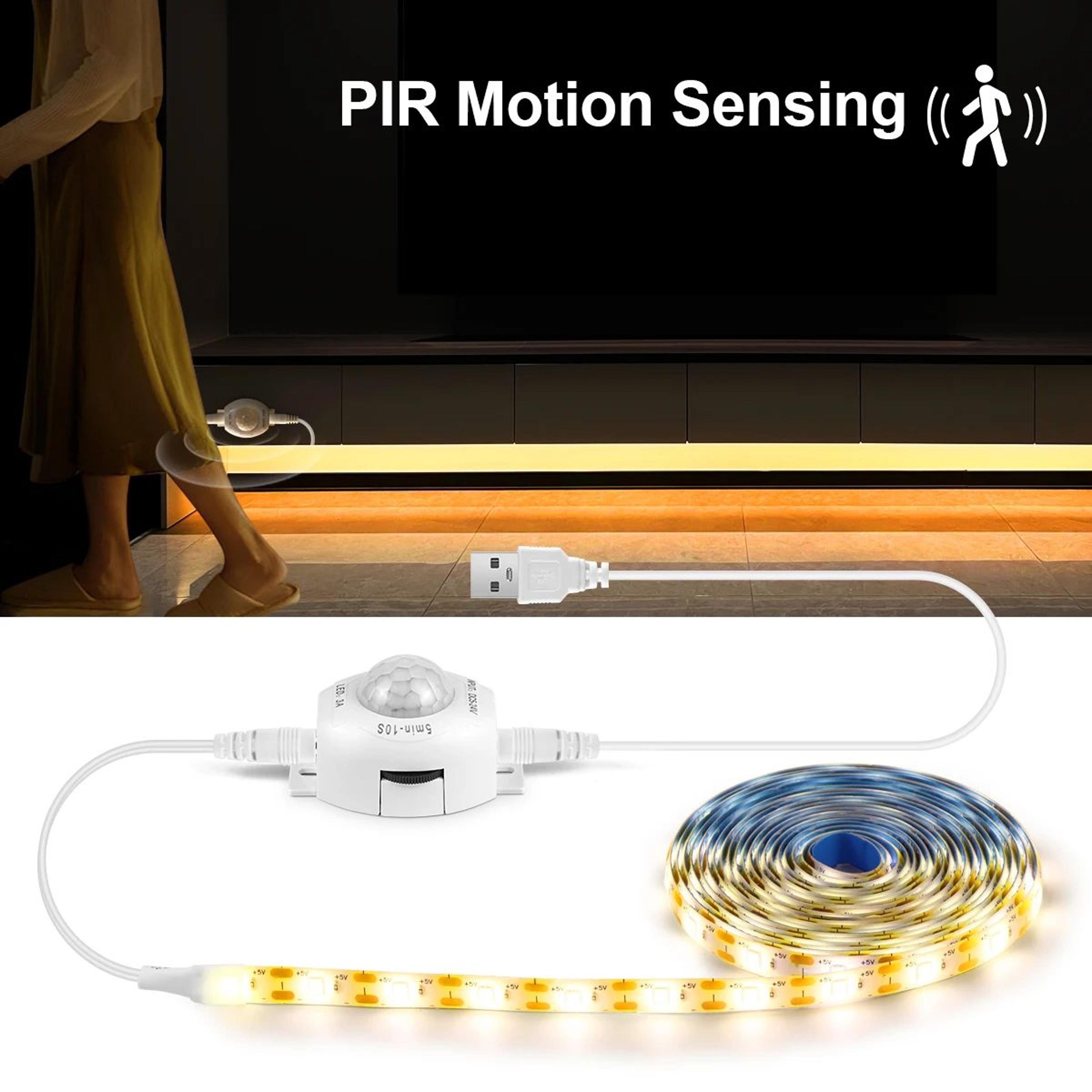 Wireless PIR Motion Sensor USB LED Strip Lights 6