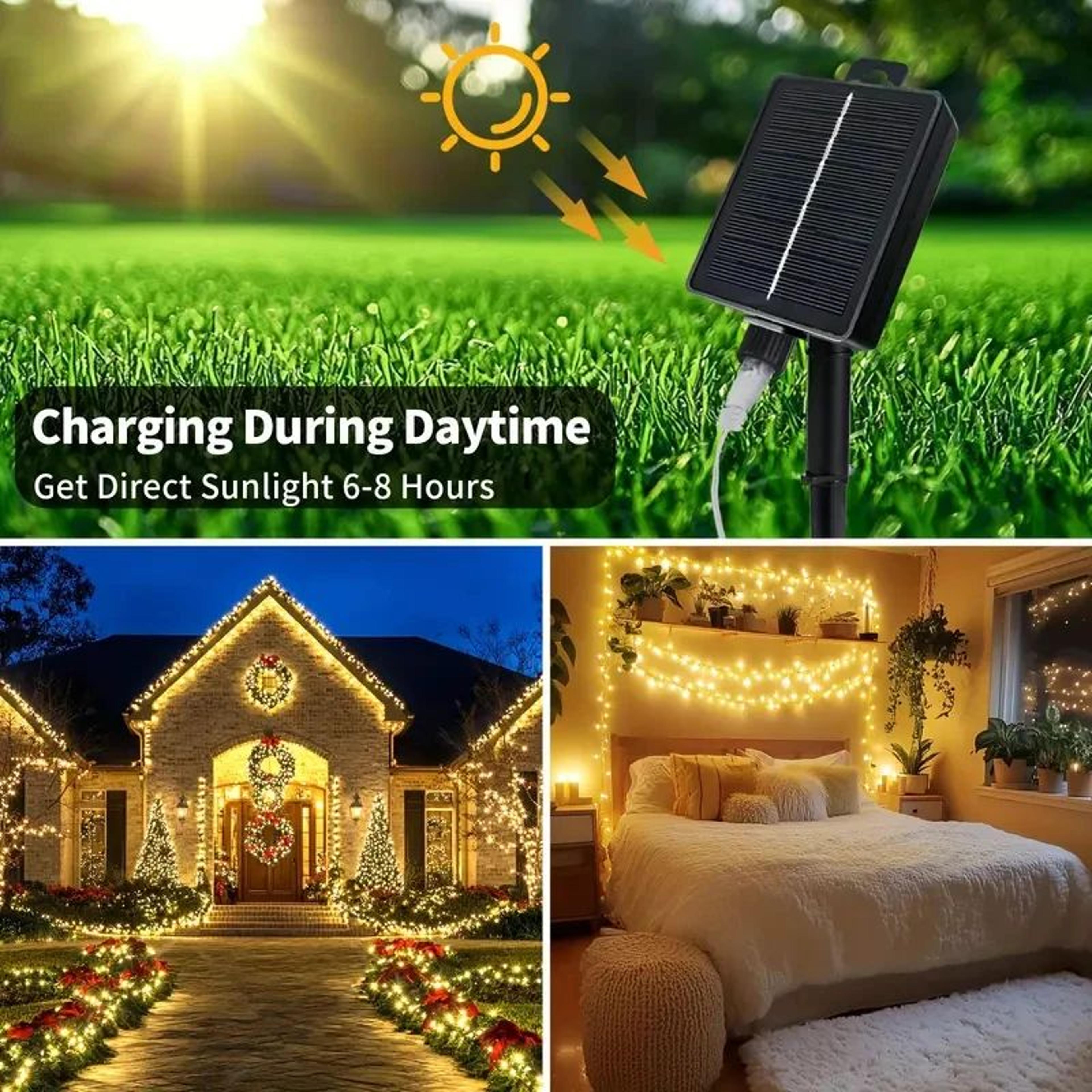 Eight Mode Solar Copper Fairy Lights 1